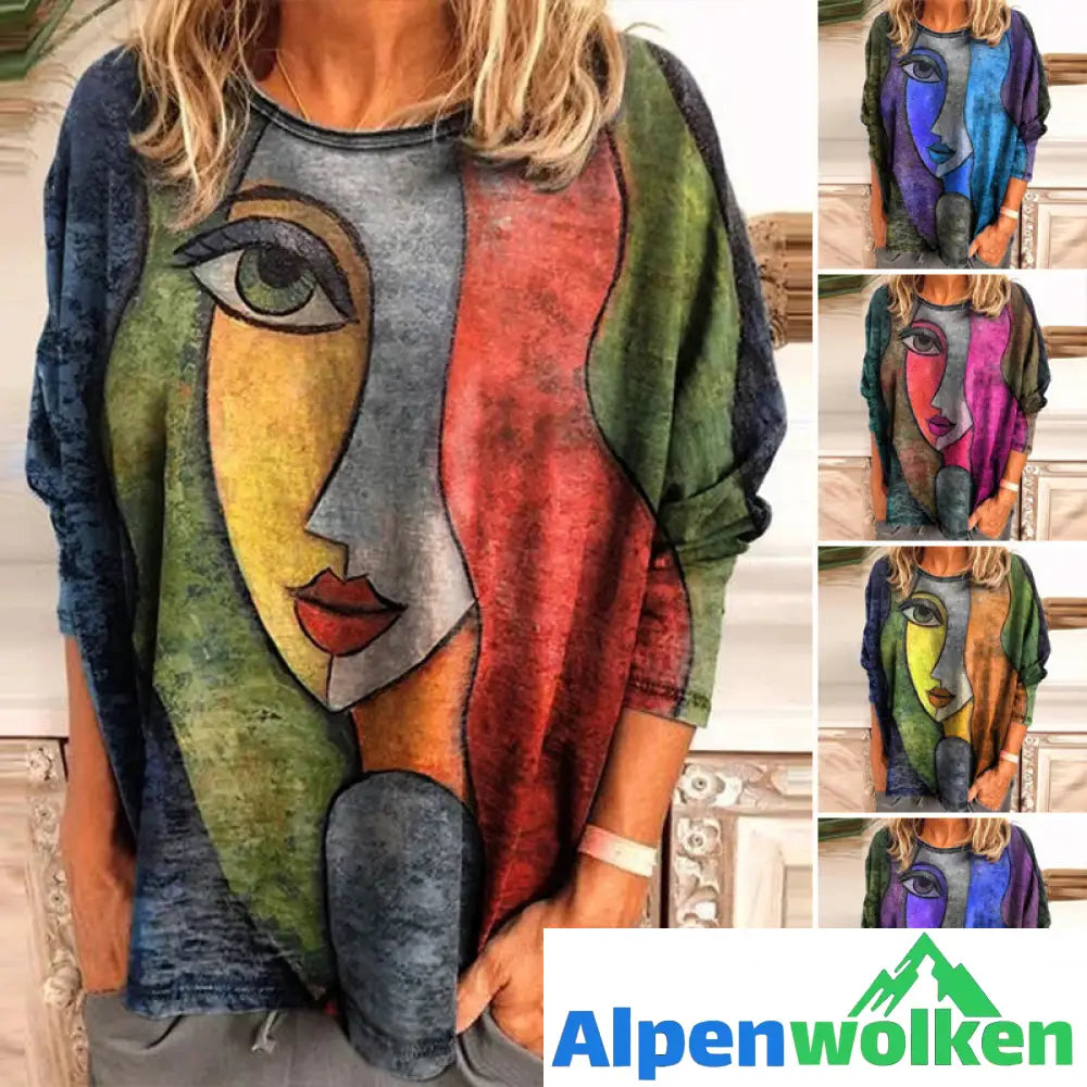 Alpenwolken - T-Shirt mit Gesichtsaufdruck