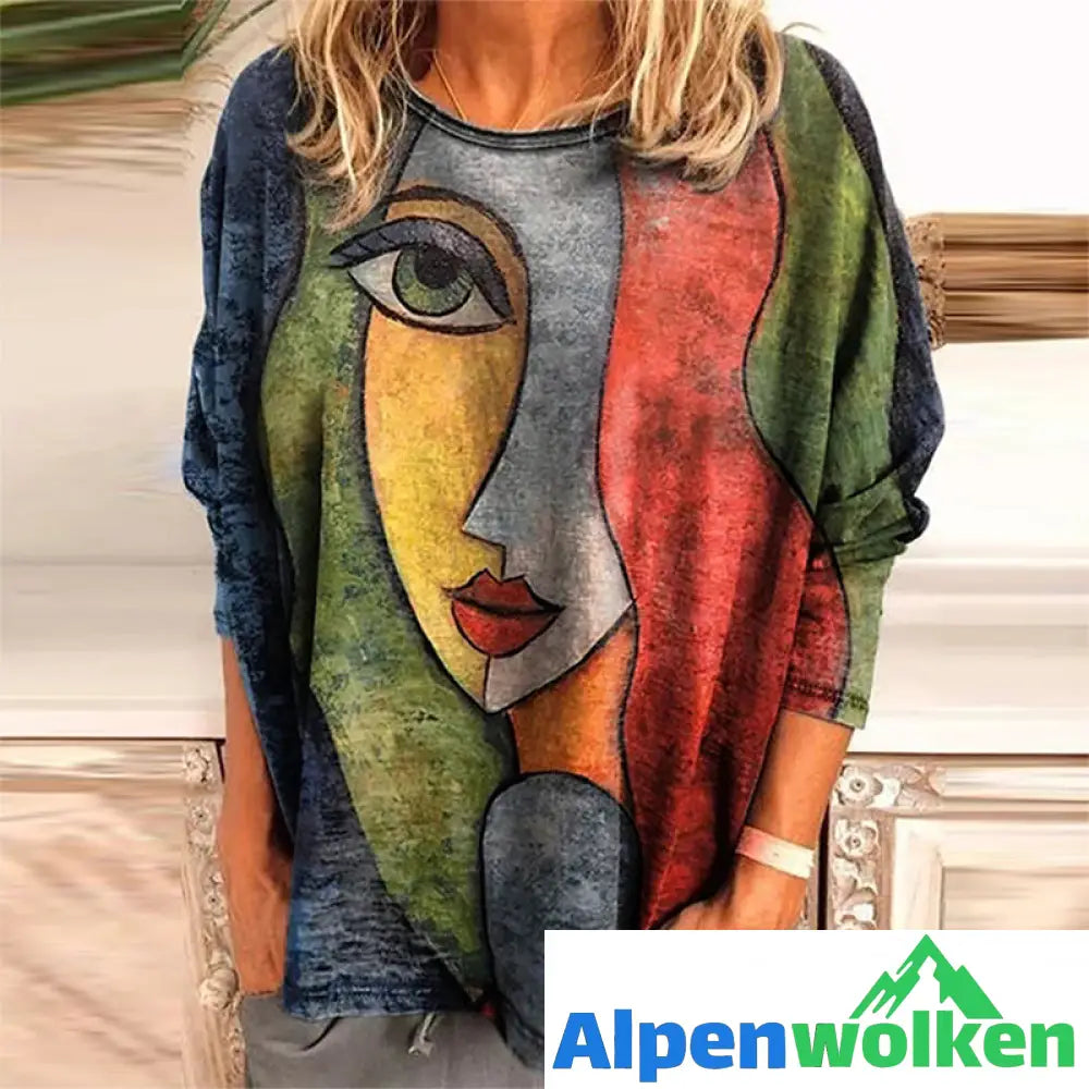 Alpenwolken - T-Shirt mit Gesichtsaufdruck