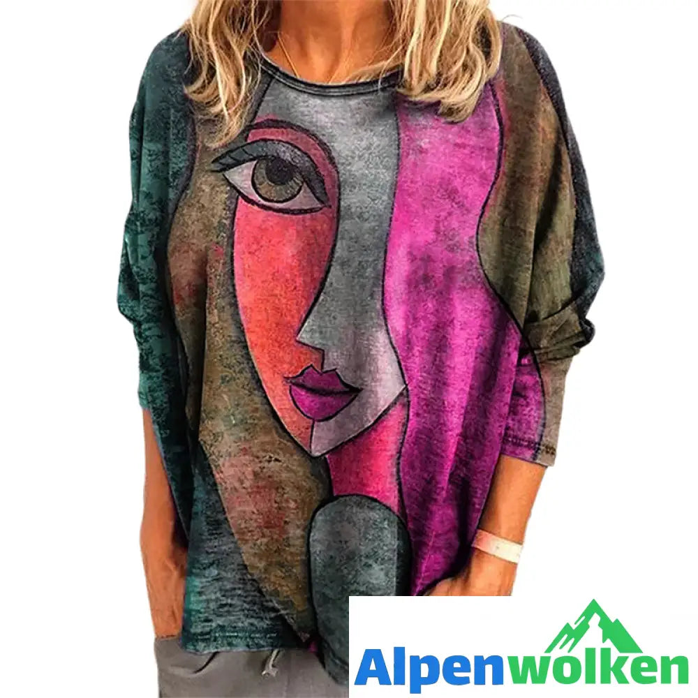 Alpenwolken - T-Shirt mit Gesichtsaufdruck