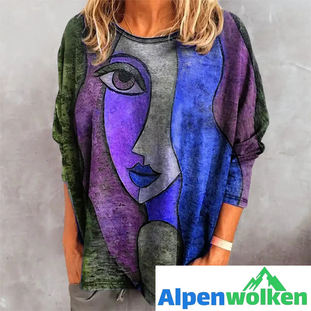 Alpenwolken - T-Shirt mit Gesichtsaufdruck