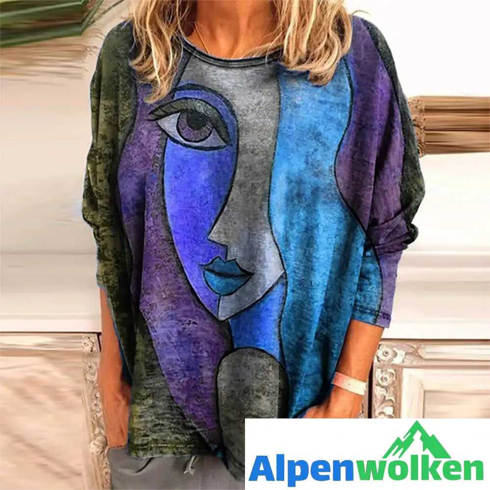 Alpenwolken - T-Shirt mit Gesichtsaufdruck