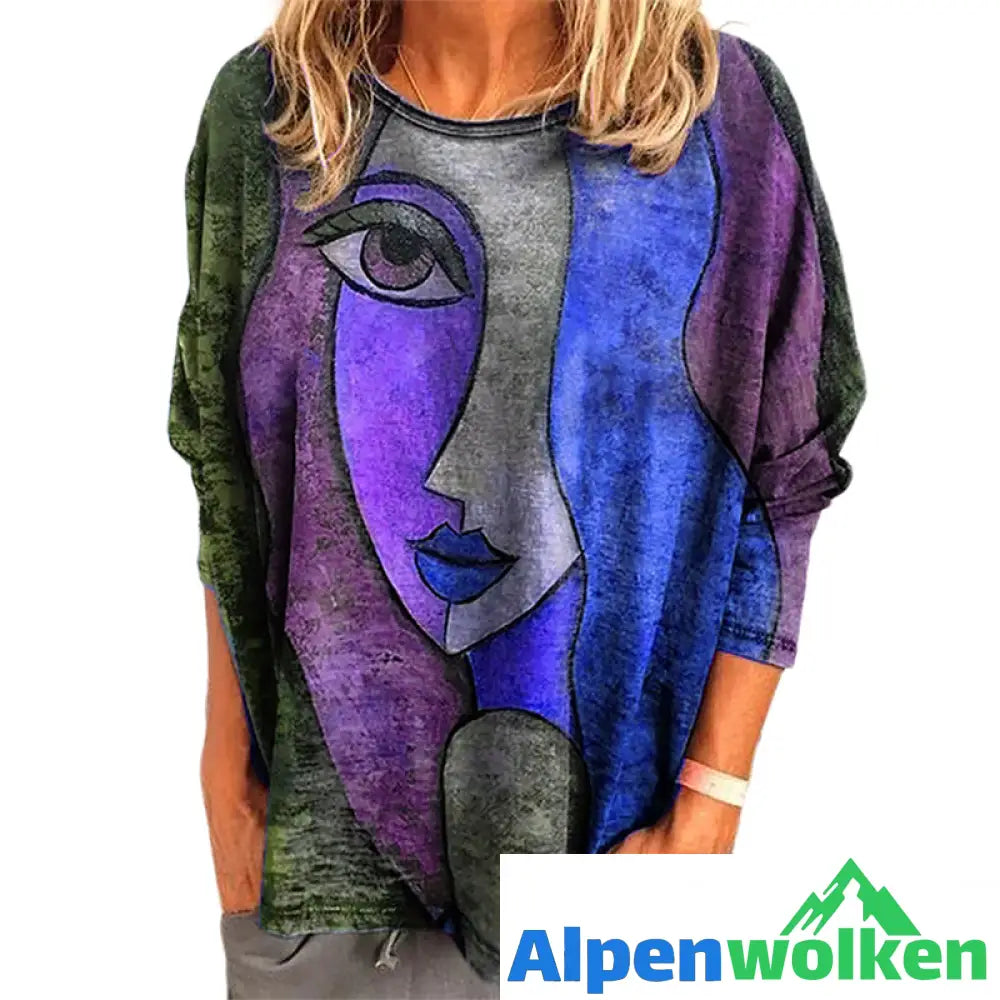 Alpenwolken - T-Shirt mit Gesichtsaufdruck