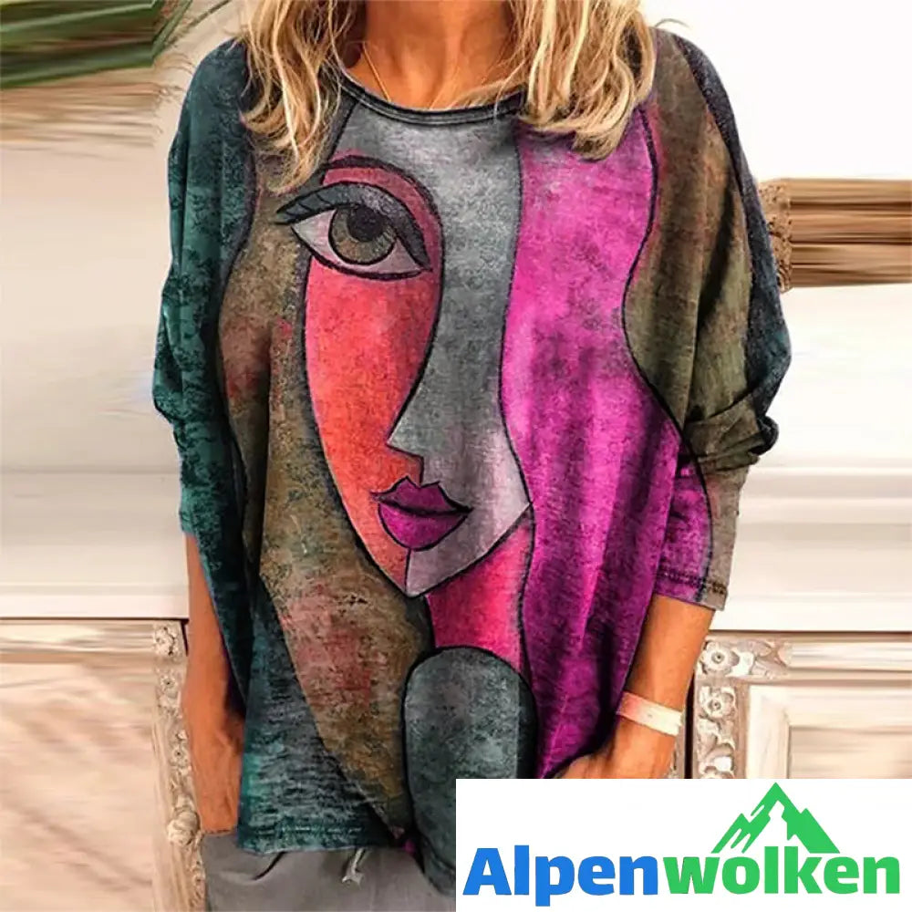 Alpenwolken - T-Shirt mit Gesichtsaufdruck