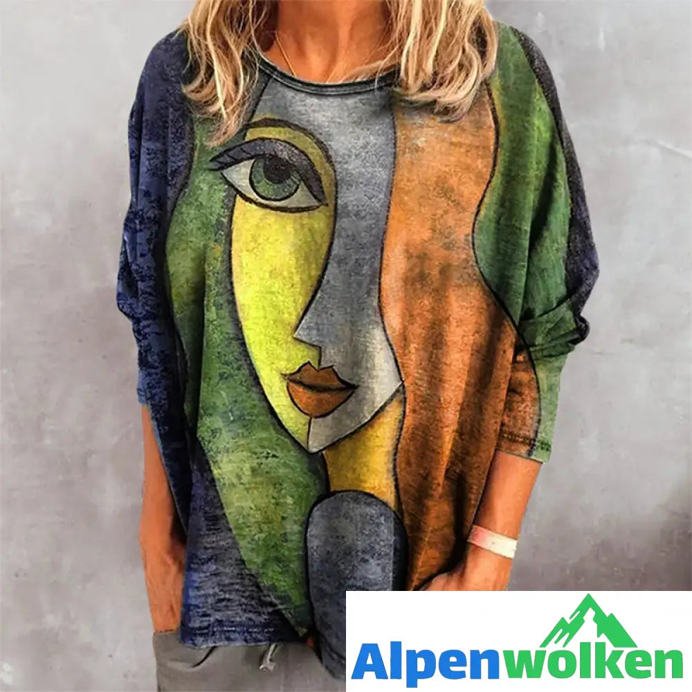 Alpenwolken - T-Shirt mit Gesichtsaufdruck