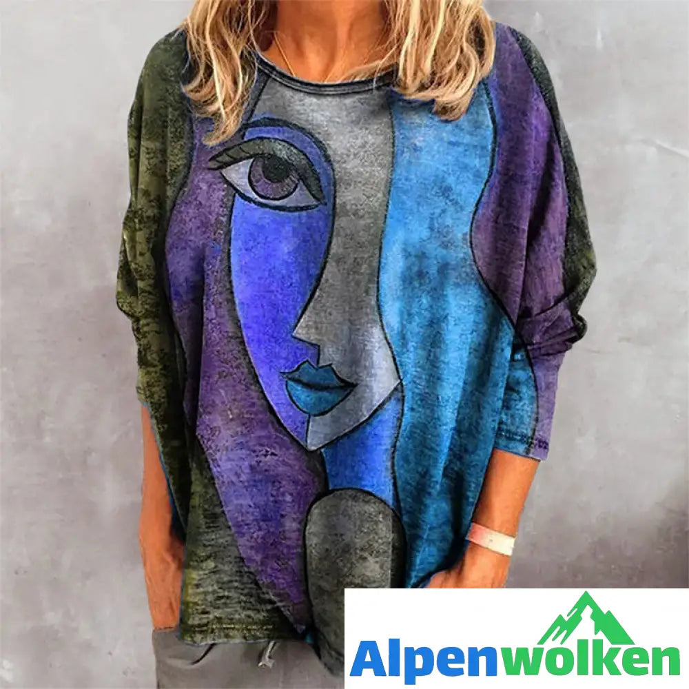 Alpenwolken - T-Shirt mit Gesichtsaufdruck