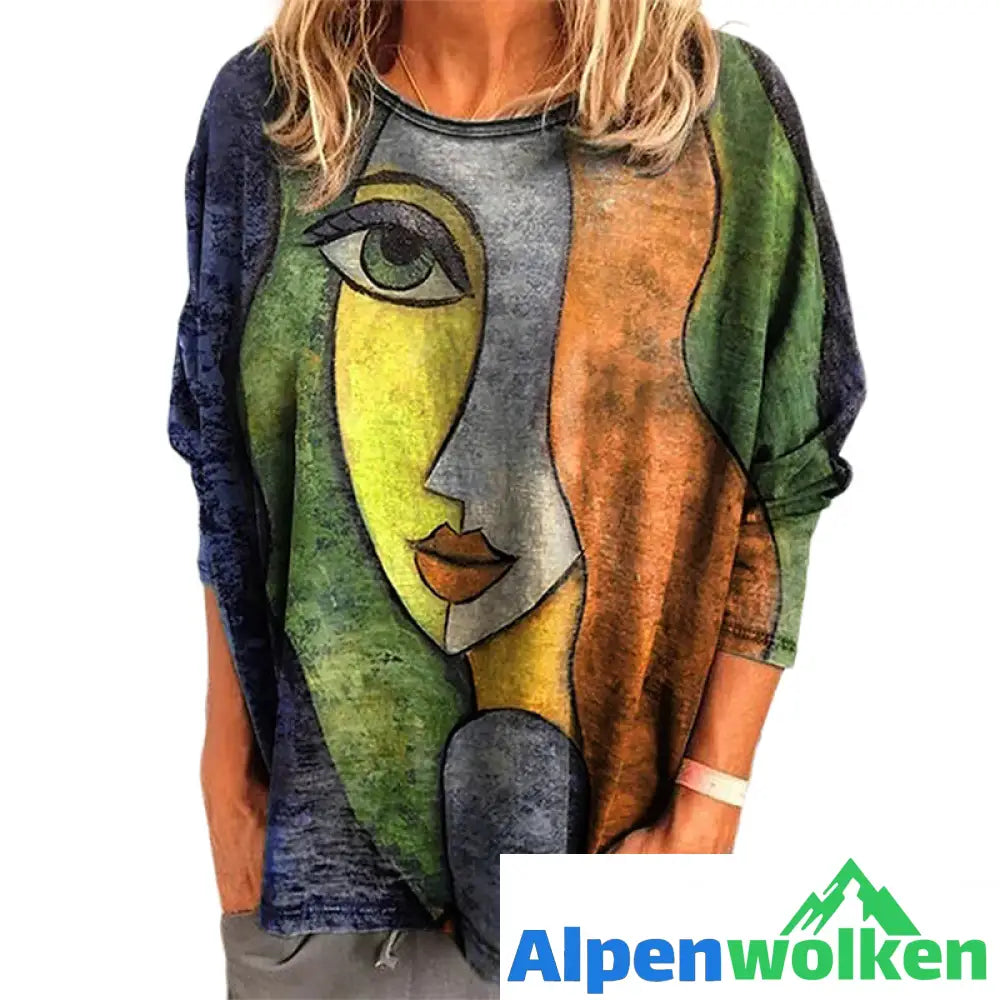 Alpenwolken - T-Shirt mit Gesichtsaufdruck