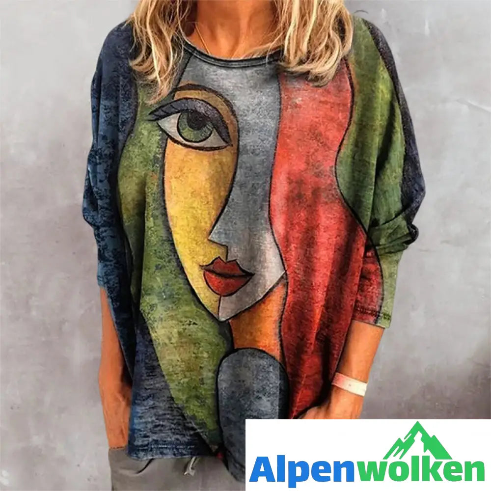 Alpenwolken - T-Shirt mit Gesichtsaufdruck