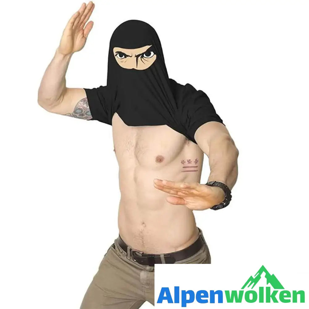 Alpenwolken - T-Shirt mit Ninja-Verkleidung