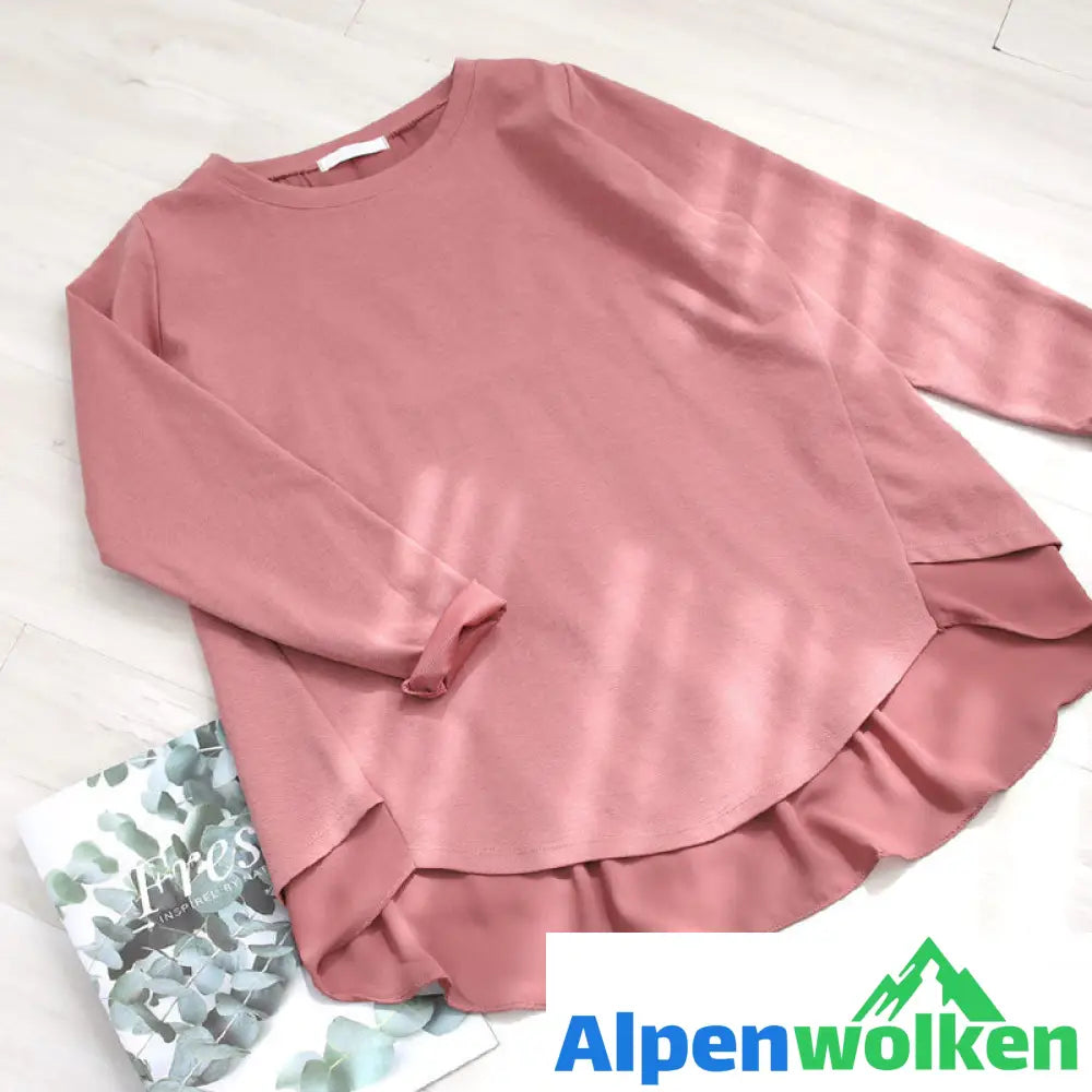 Alpenwolken - T-Shirt mit Rundhalsausschnitt und unregelmäßigem Saum