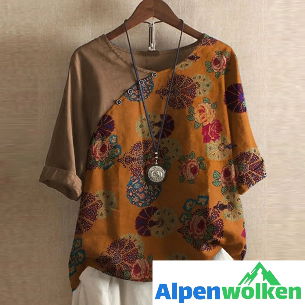 Alpenwolken - T-Shirt mit Rundhalsausschnitt und Vintage-Print