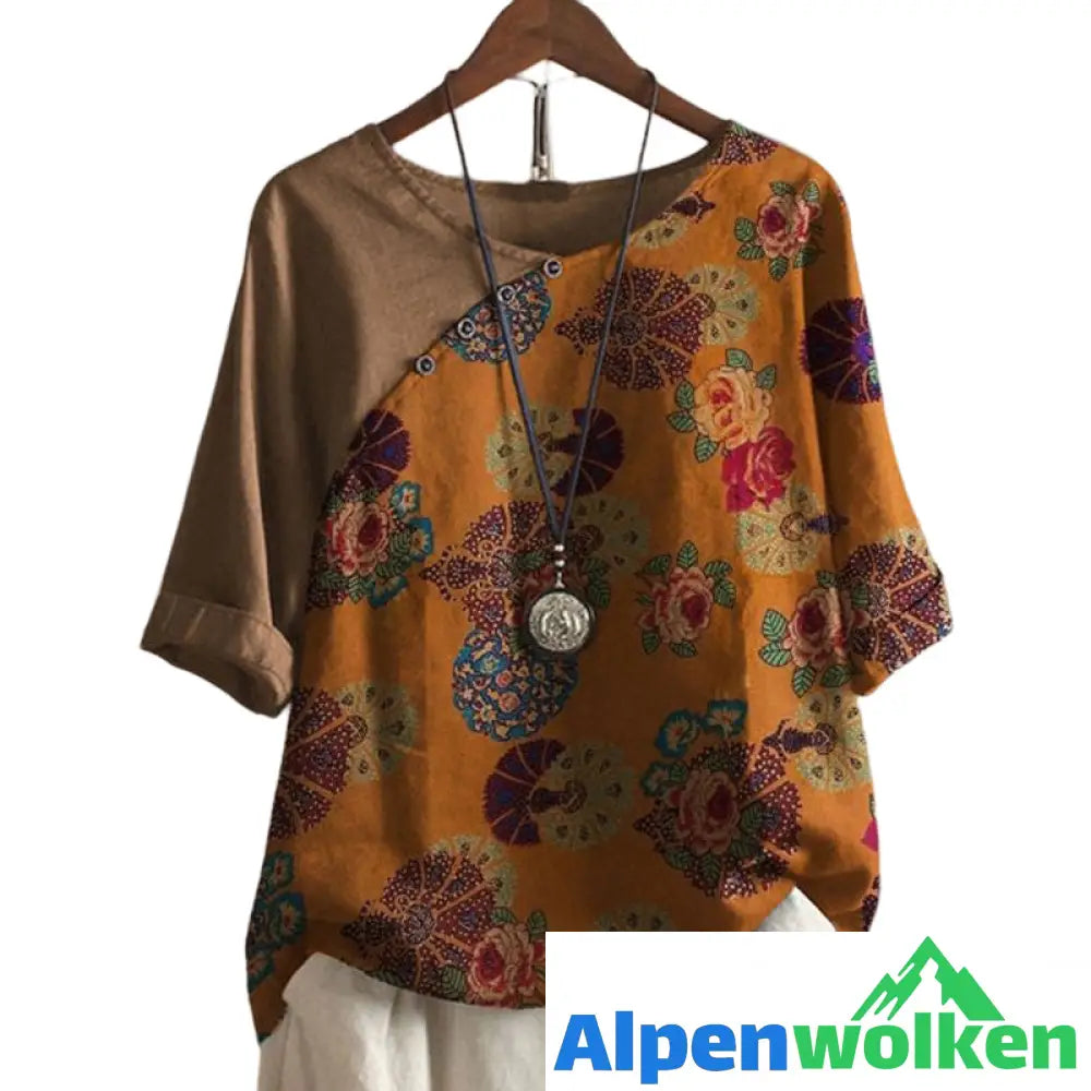 Alpenwolken - T-Shirt mit Rundhalsausschnitt und Vintage-Print