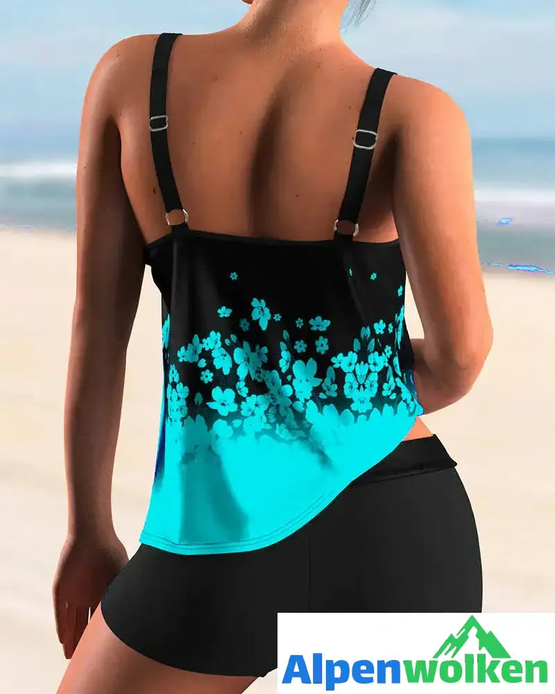 Alpenwolken - Tankini-Set mit Blumenmuster