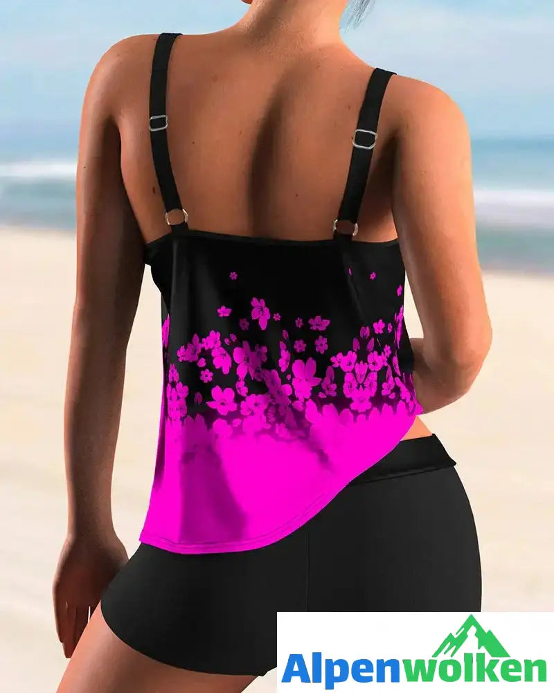 Alpenwolken - Tankini-Set mit Blumenmuster