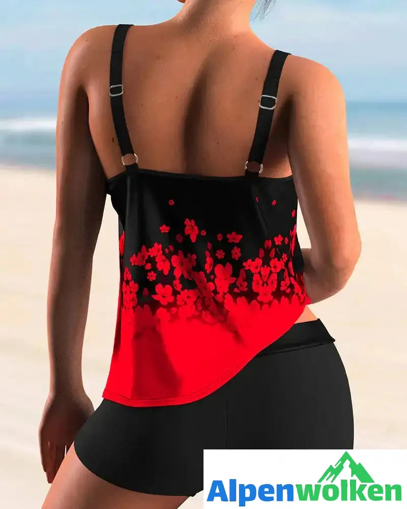 Alpenwolken - Tankini-Set mit Blumenmuster