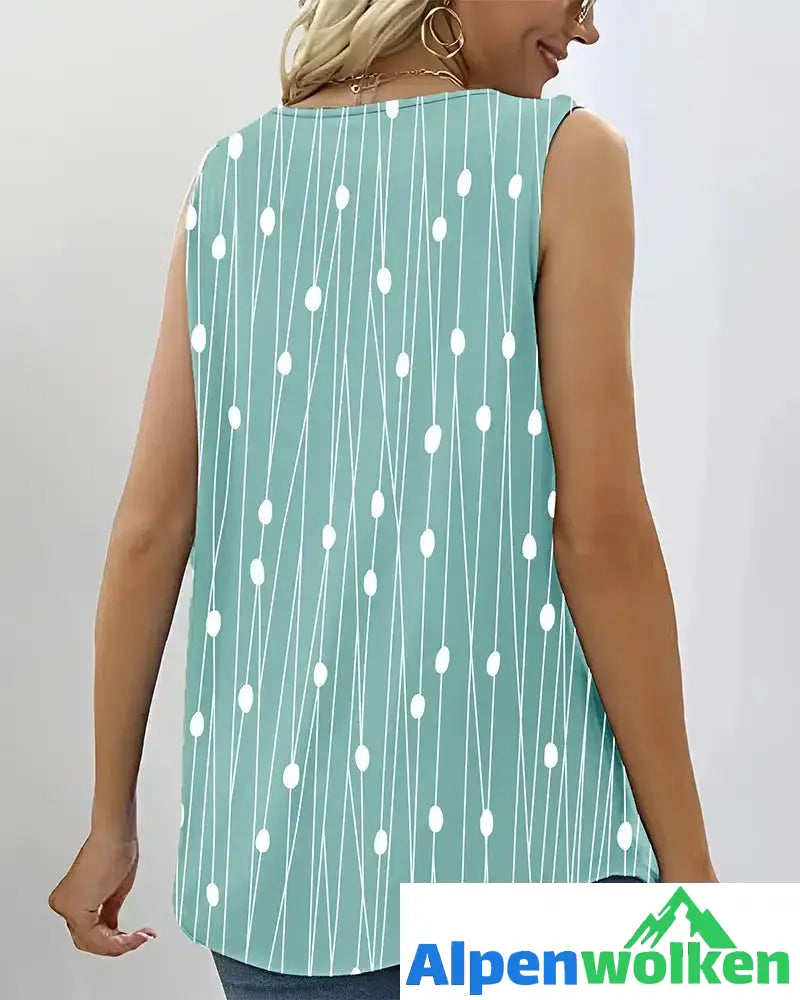 Alpenwolken - Tanktop mit Streifen- und Polka-Dots-Print