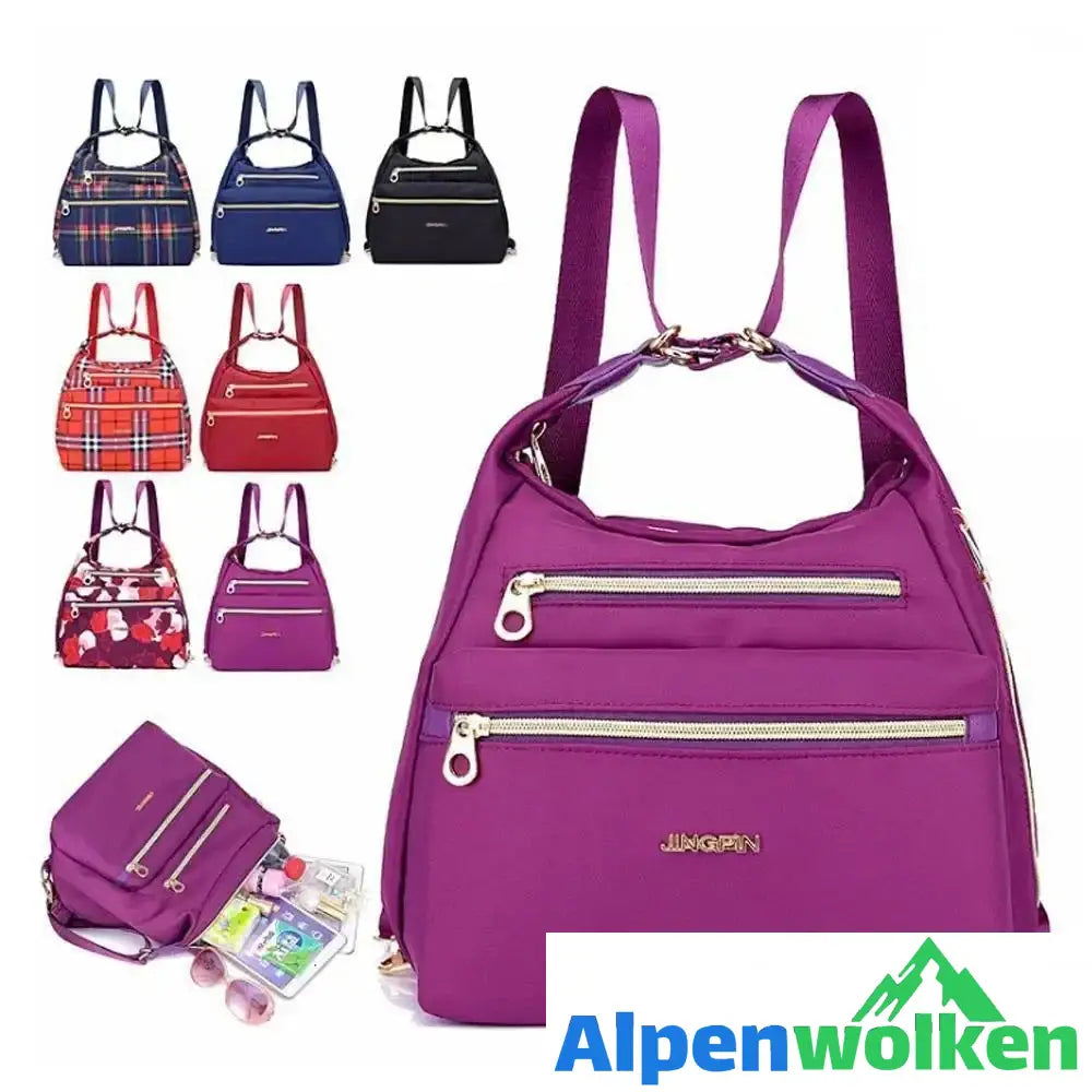 Alpenwolken - Tasche mit doppelten Reißverschlüsse, Rucksack, Handtasche und Umhängetasche