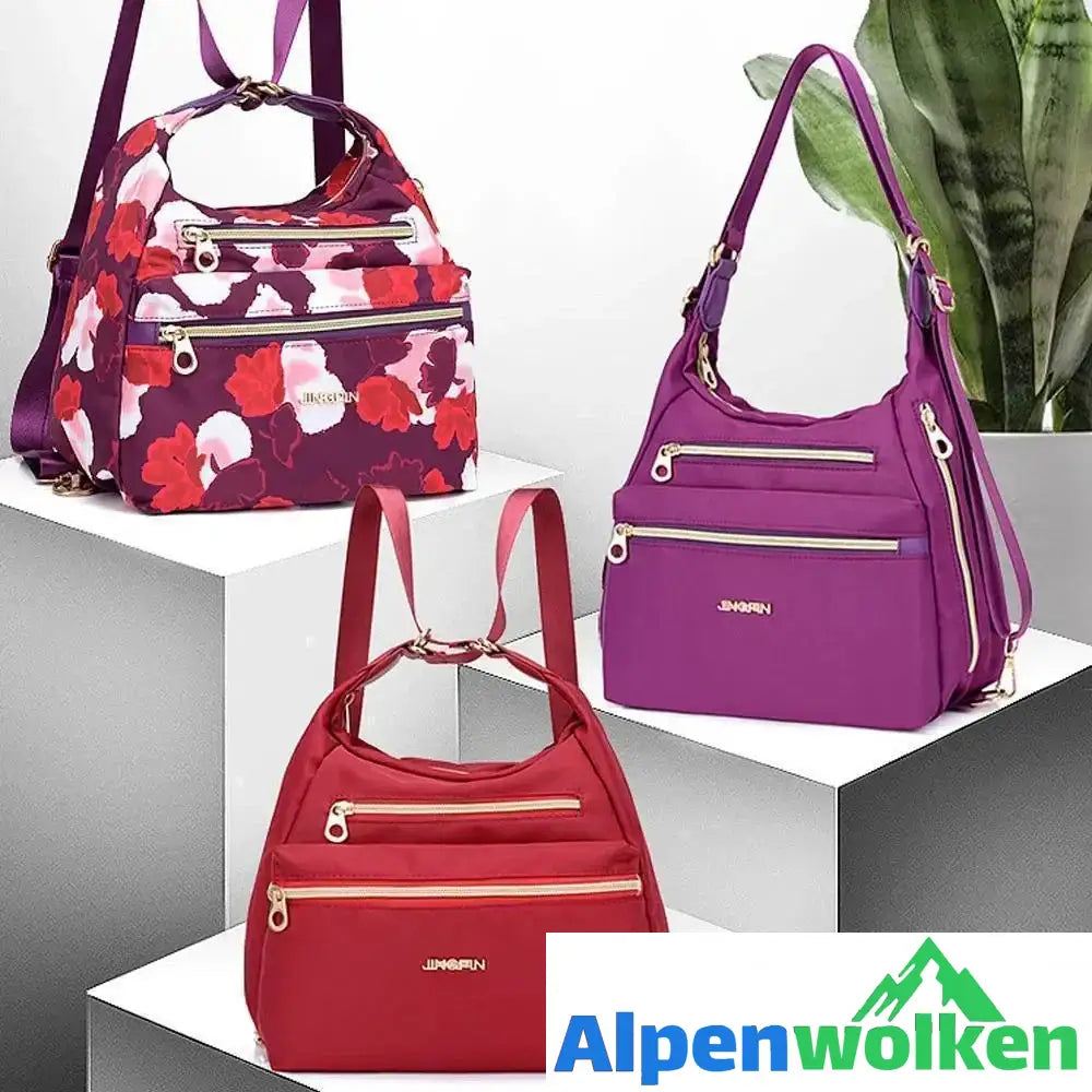 Alpenwolken - Tasche mit doppelten Reißverschlüsse, Rucksack, Handtasche und Umhängetasche