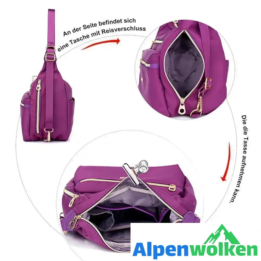 Alpenwolken - Tasche mit doppelten Reißverschlüsse, Rucksack, Handtasche und Umhängetasche