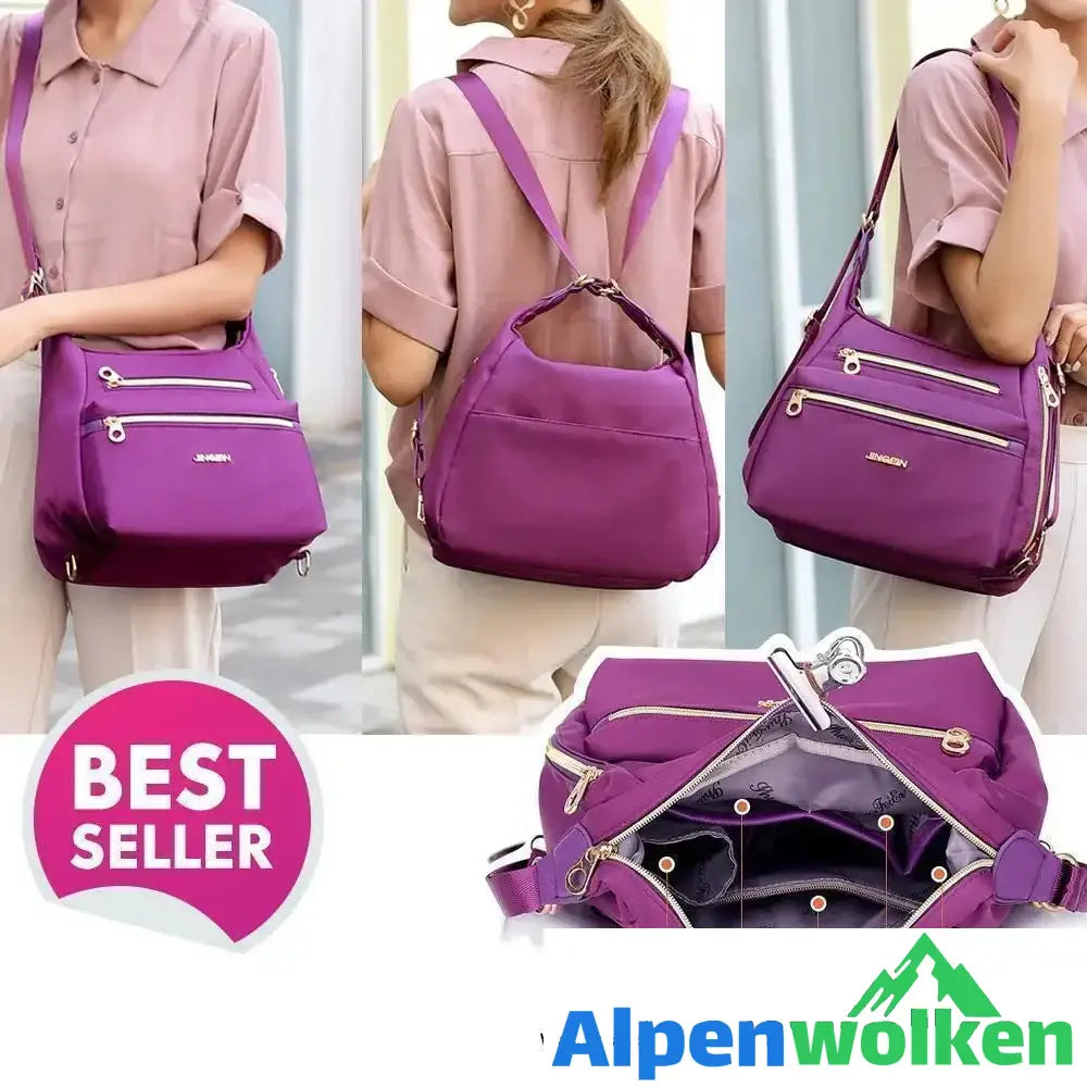 Alpenwolken - Tasche mit doppelten Reißverschlüsse, Rucksack, Handtasche und Umhängetasche