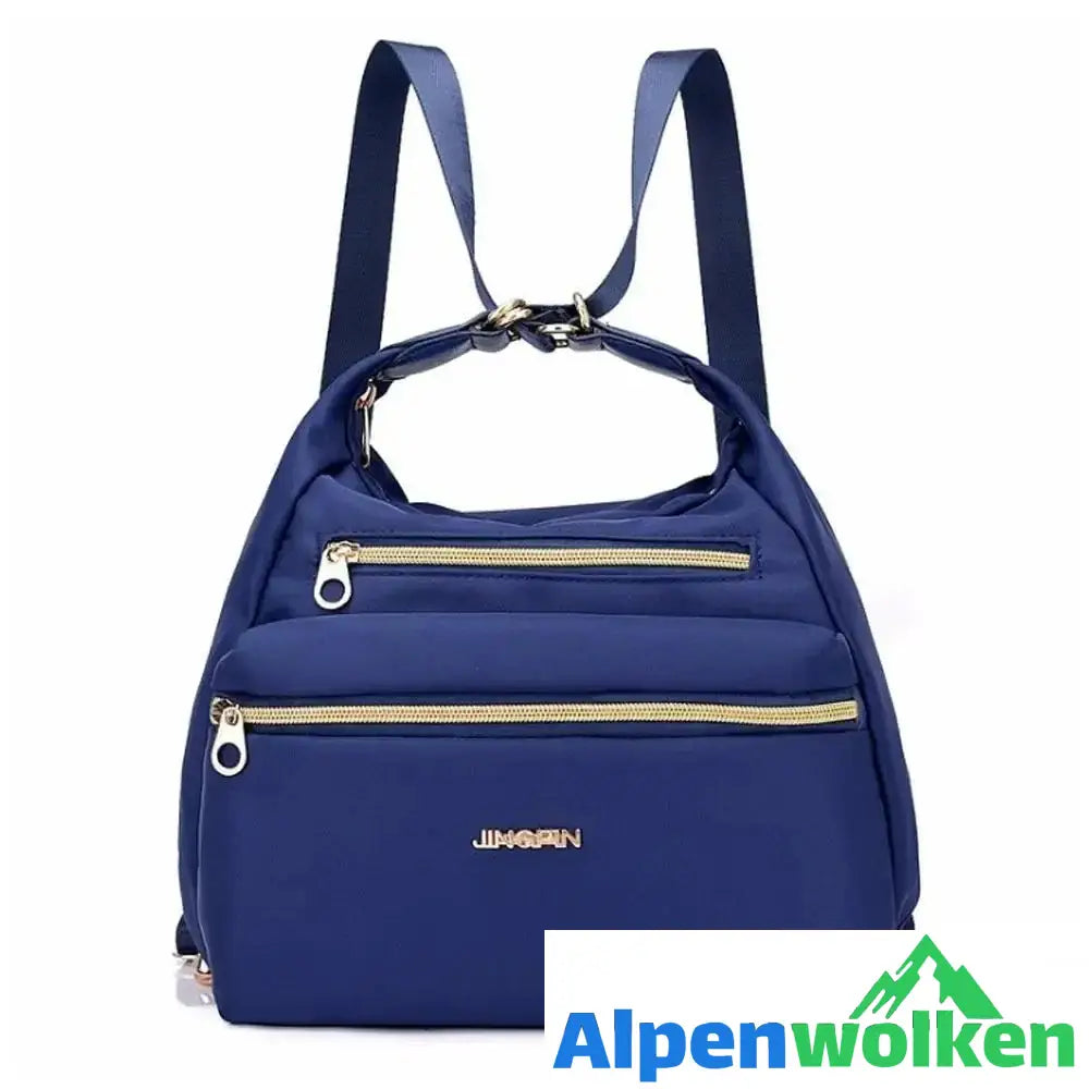 Alpenwolken - Tasche mit doppelten Reißverschlüsse, Rucksack, Handtasche und Umhängetasche Blau