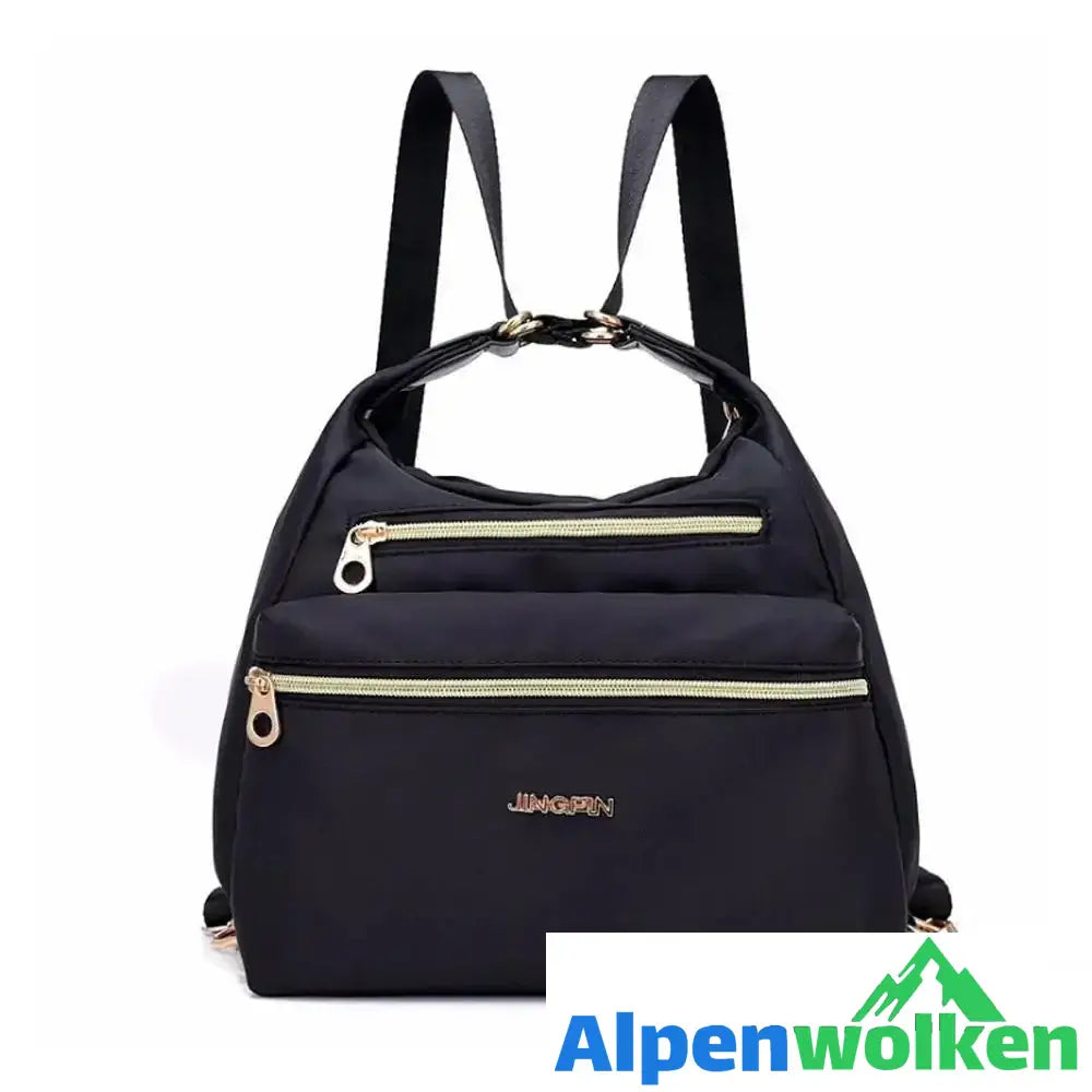 Alpenwolken - Tasche mit doppelten Reißverschlüsse, Rucksack, Handtasche und Umhängetasche Schwarz