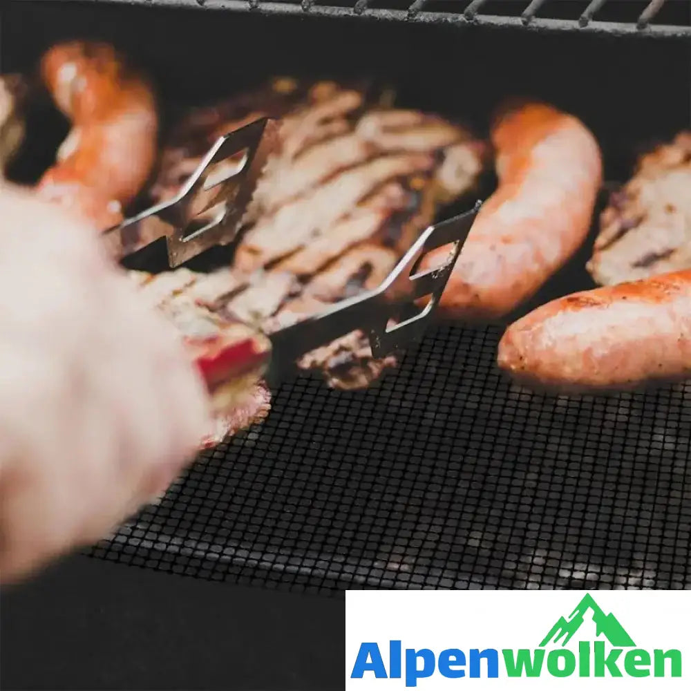 Alpenwolken - Teflon Netz Grillmatte antihaft wiederverwendbar, eckig 33x40 cm, 3 pc