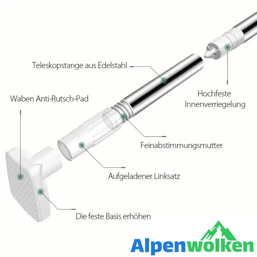 Alpenwolken - Teleskopkleidung Rod aus Edelstahl