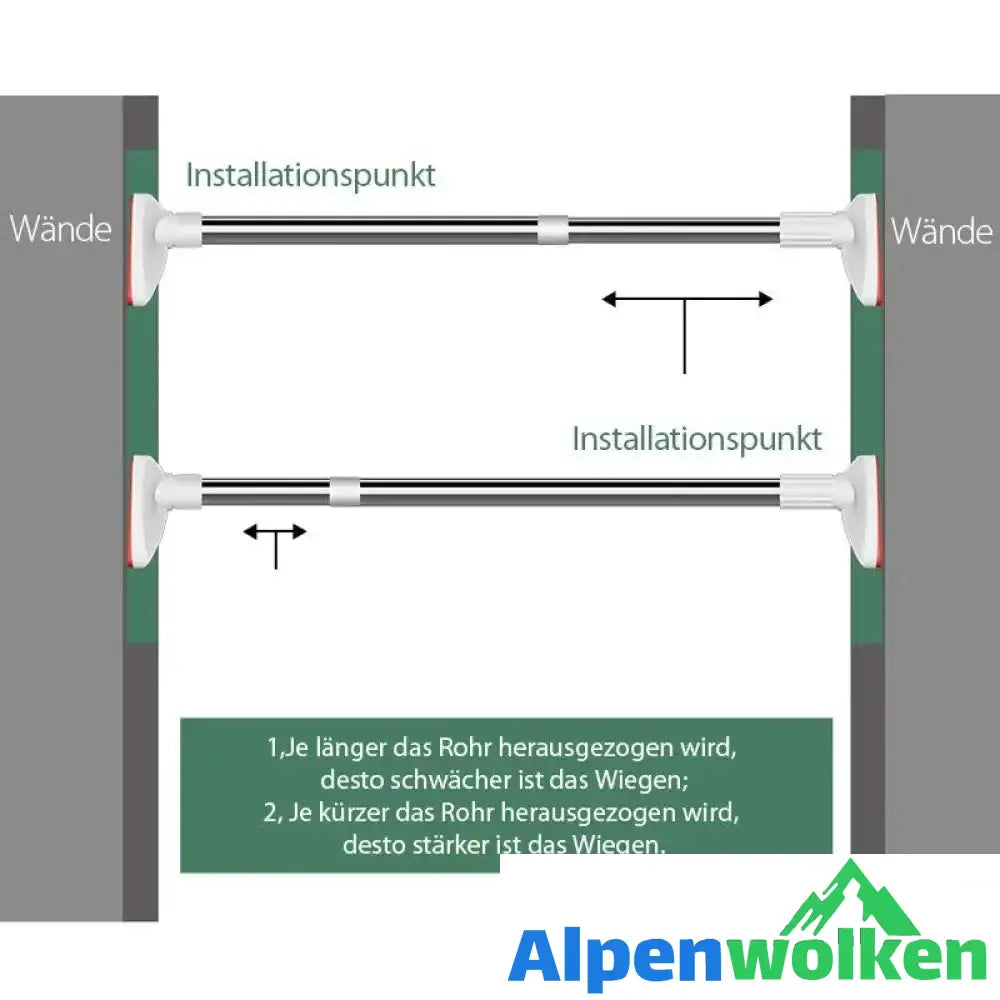 Alpenwolken - Teleskopkleidung Rod aus Edelstahl