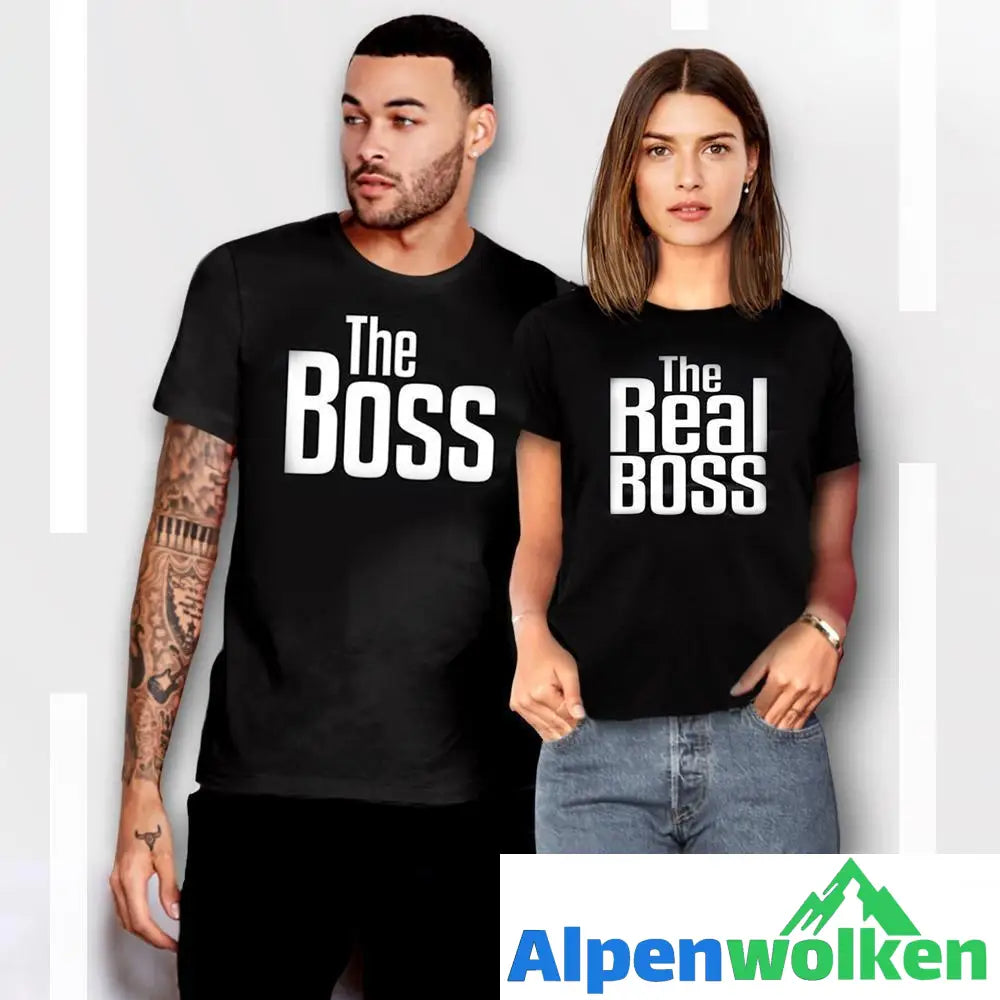 Alpenwolken - "The Boss", "The real Boss" lustiges T- Shirt