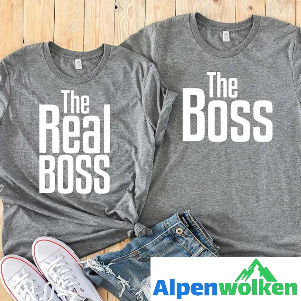 Alpenwolken - "The Boss", "The real Boss" lustiges T- Shirt