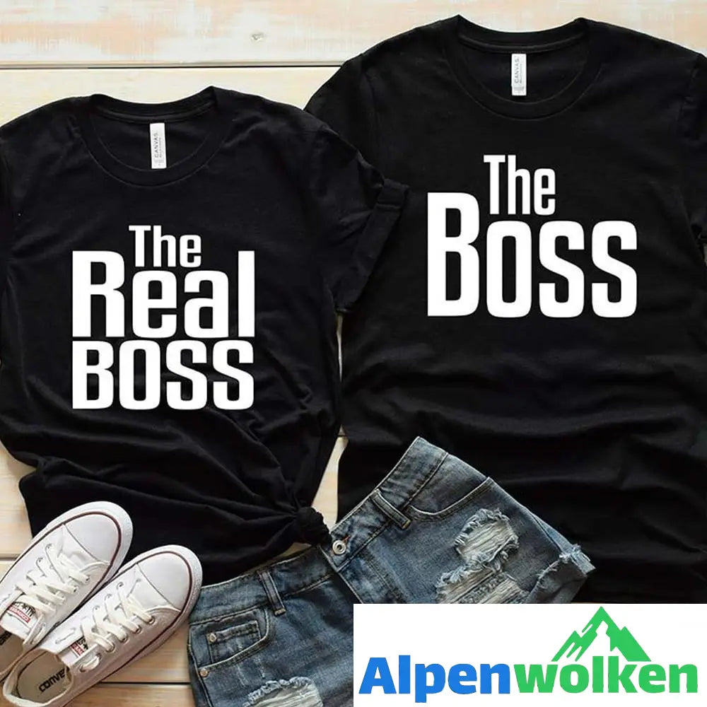 Alpenwolken - "The Boss", "The real Boss" lustiges T- Shirt