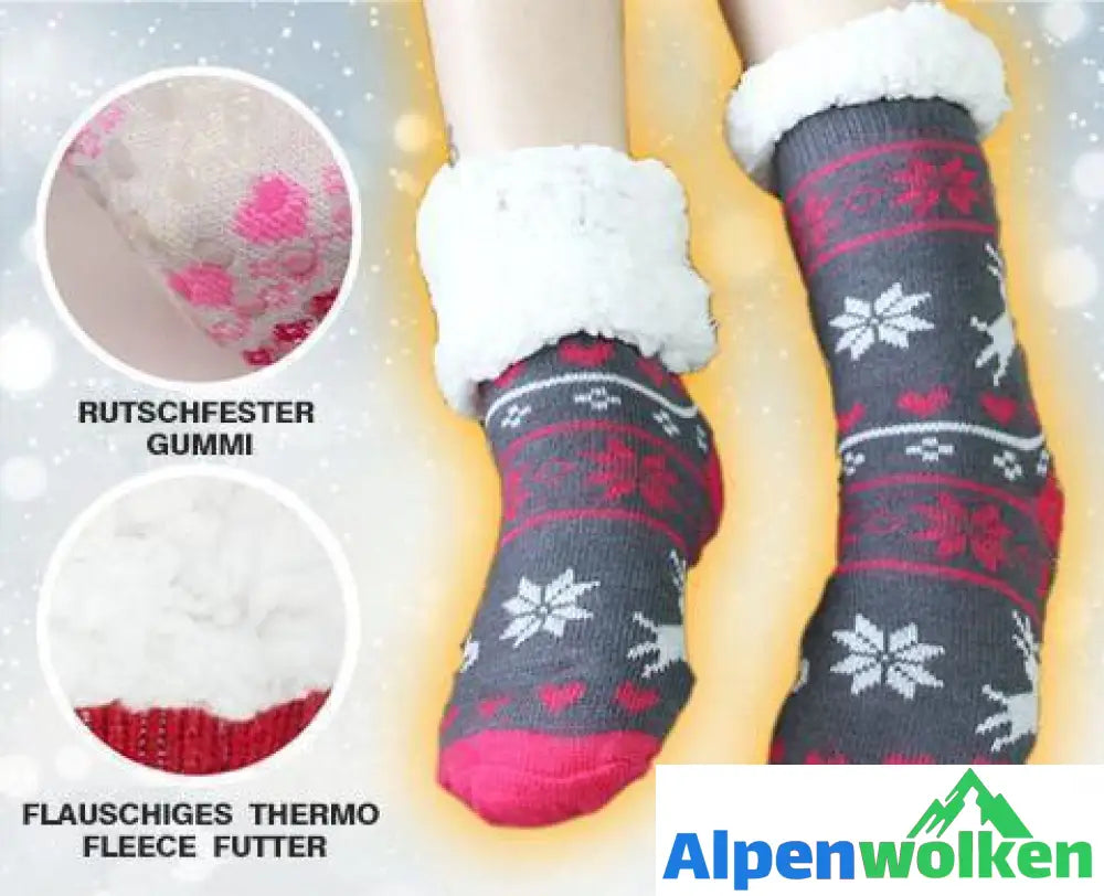 Alpenwolken - Thermo Fleece Super Weiche Slipper Socken