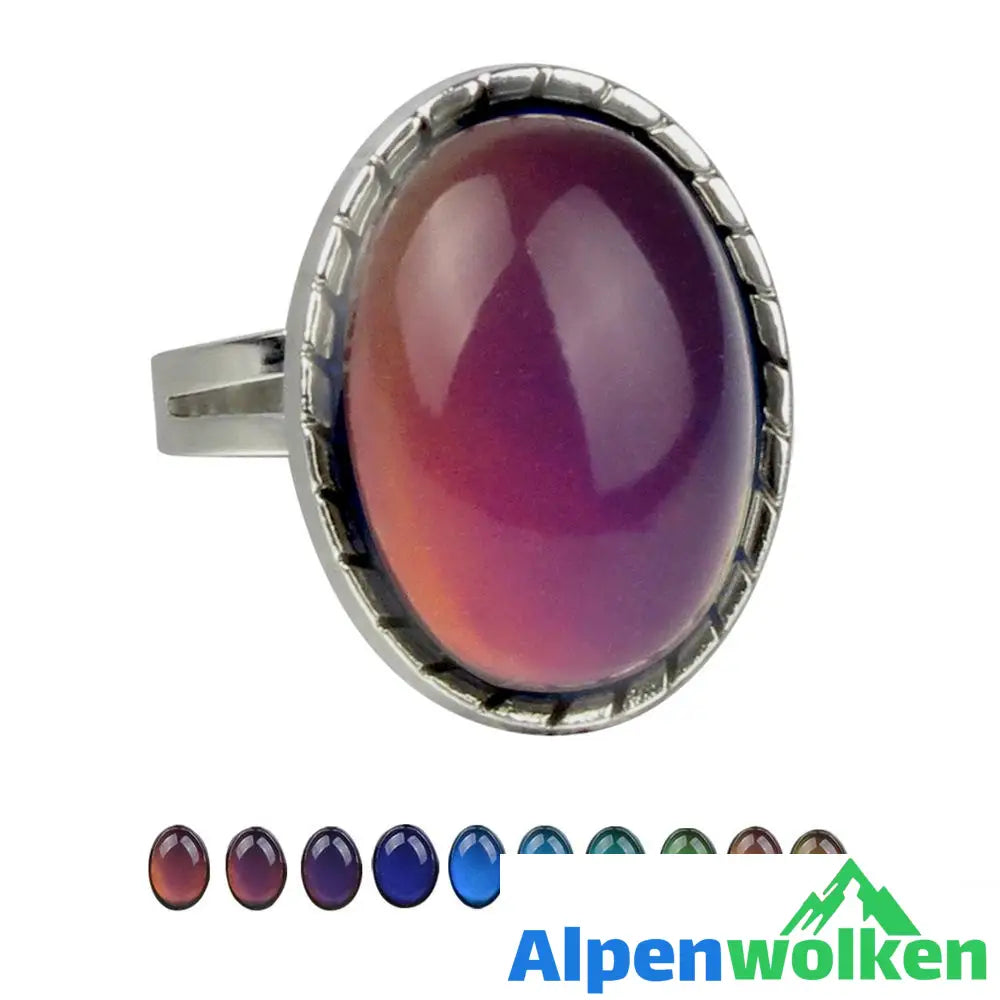 Alpenwolken - Thermochromer Edelsteinring