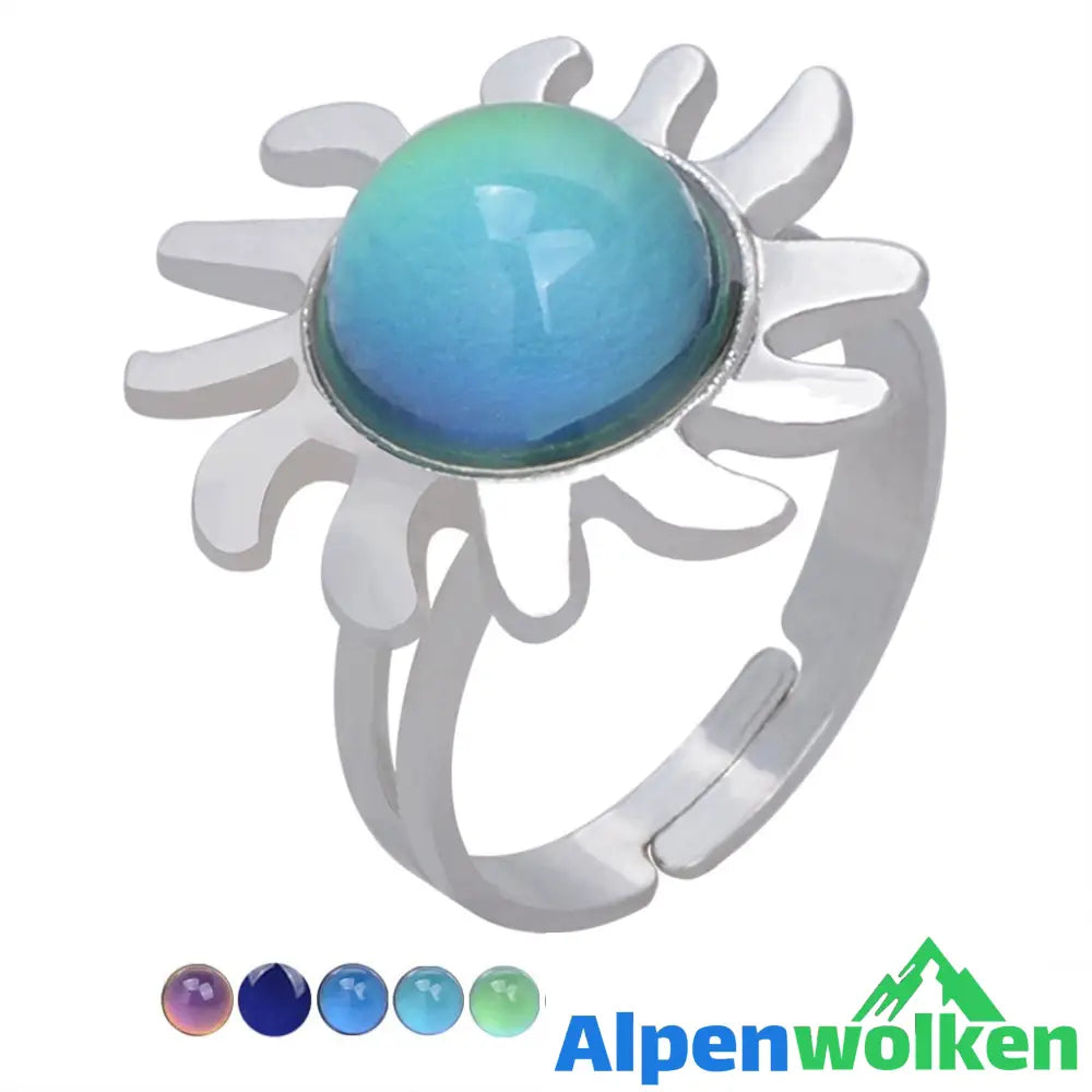 Alpenwolken - Thermochromer Edelsteinring