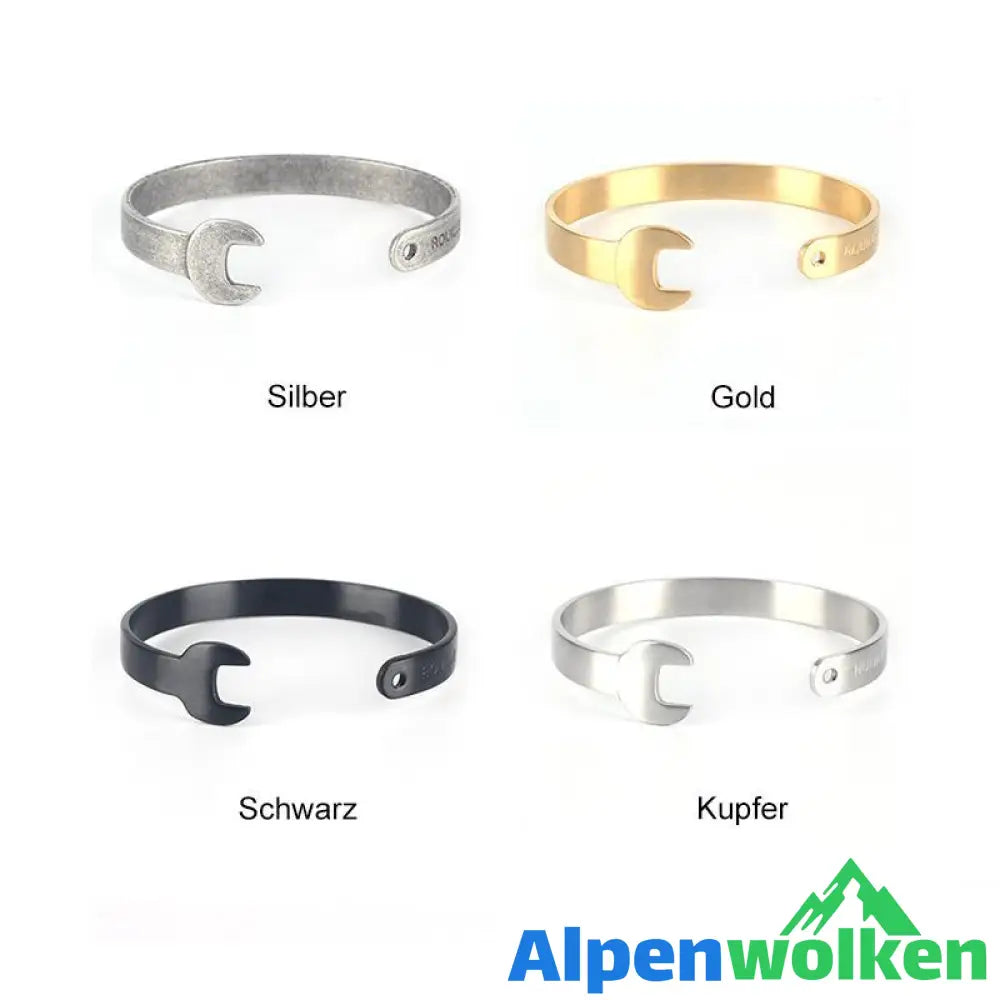 Alpenwolken - Titan Stahl Mutterschlüssel Armband