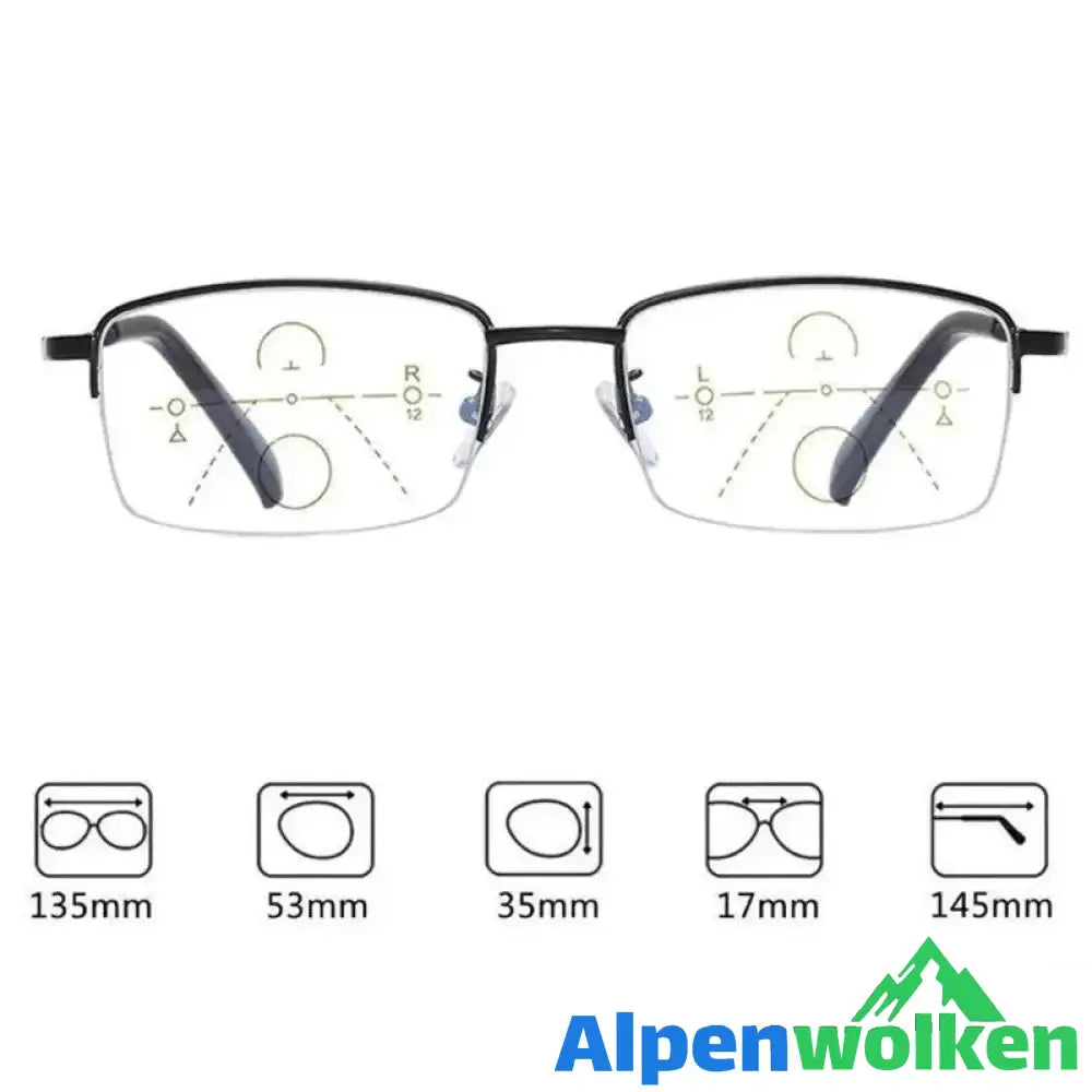 Alpenwolken - Titanium progressive Dual-Use-Lese-brille für nah und fern