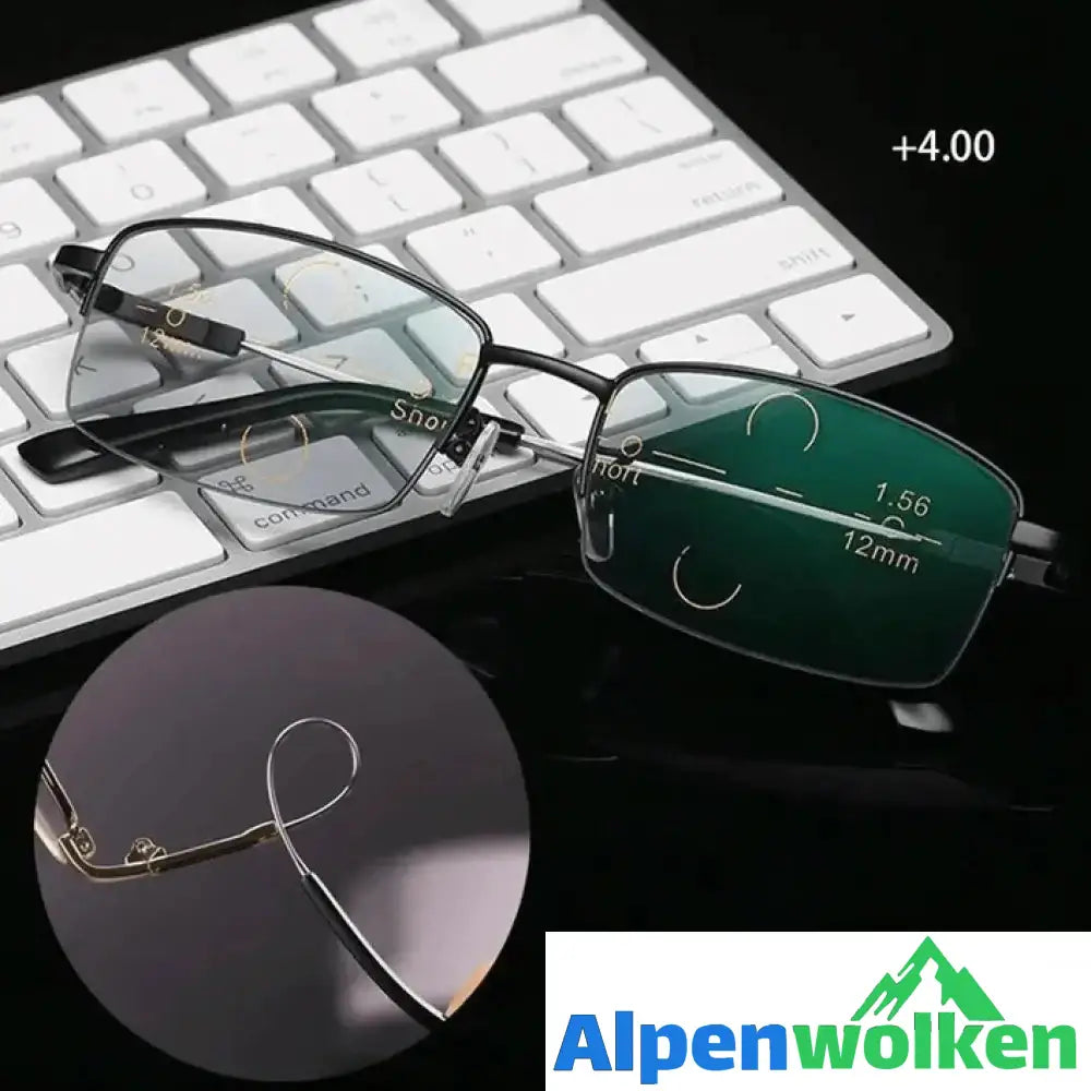 Alpenwolken - Titanium progressive Dual-Use-Lese-brille für nah und fern