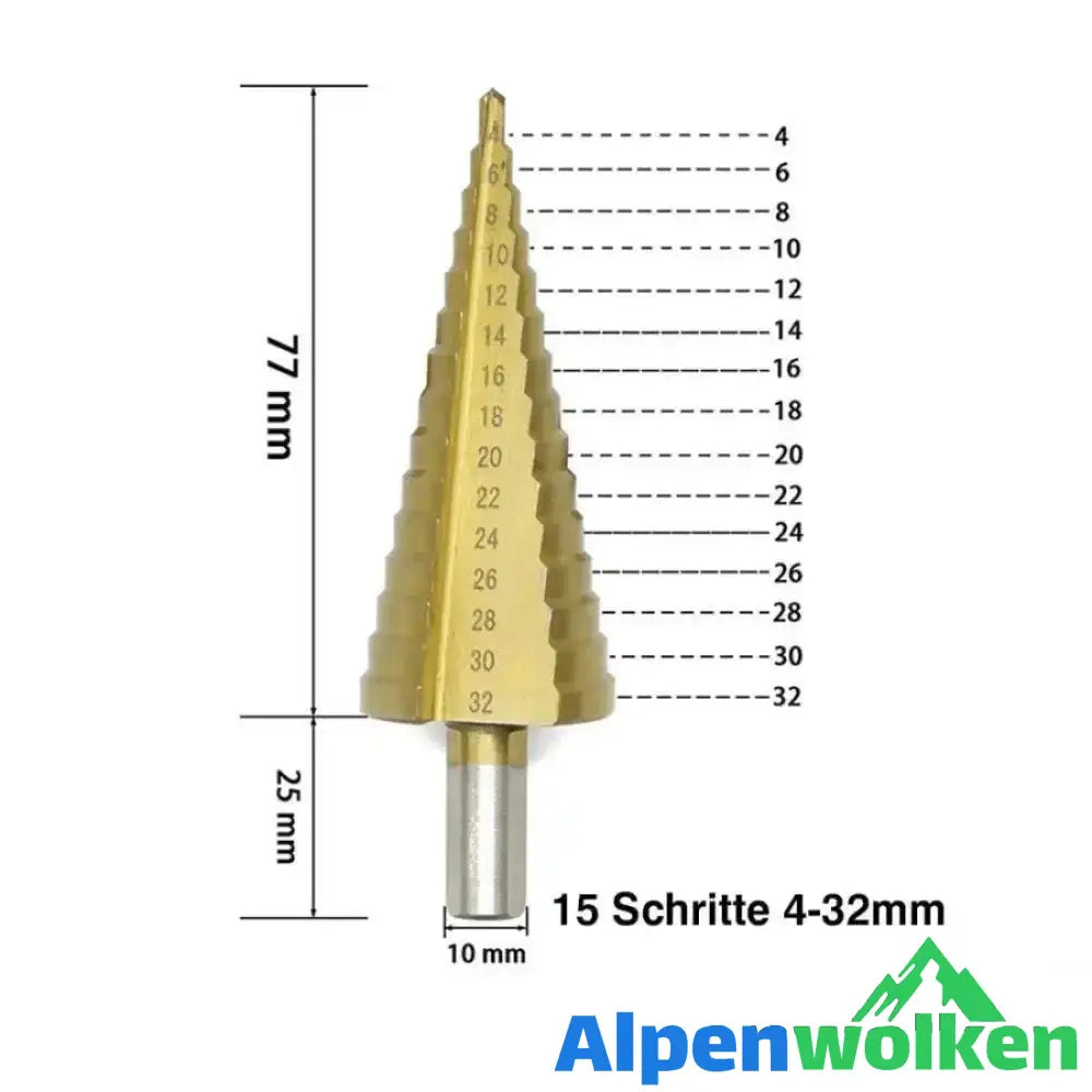 Alpenwolken - Titanium Schrittbohrer (3 Stücke)