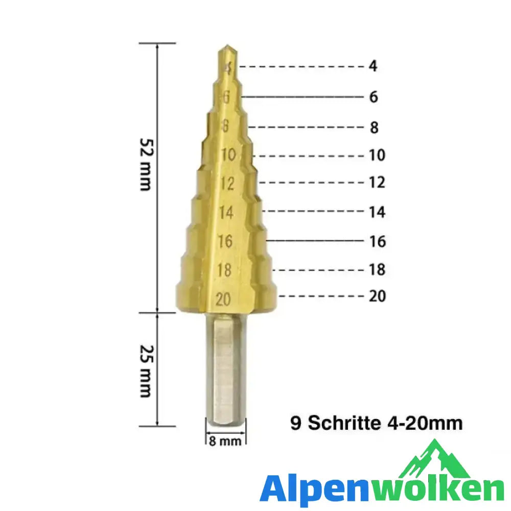 Alpenwolken - Titanium Schrittbohrer (3 Stücke)