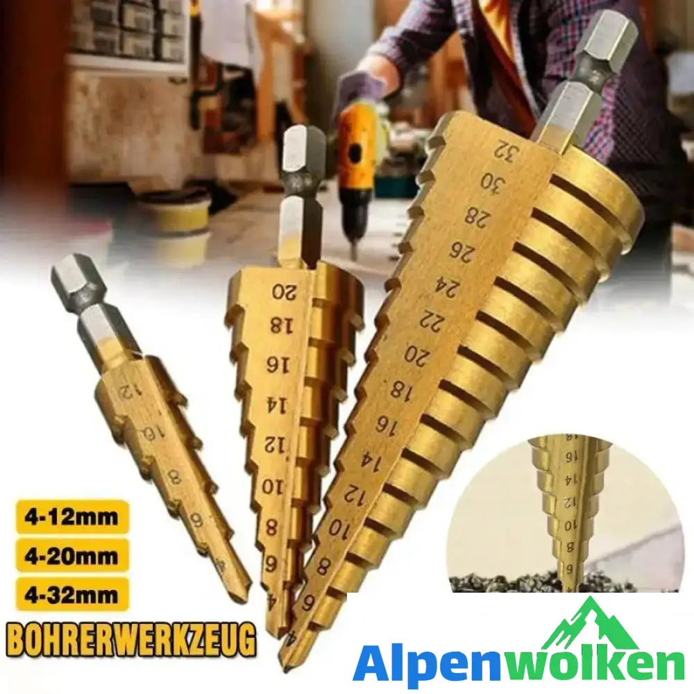 Alpenwolken - Titanium Schrittbohrer (3 Stücke)