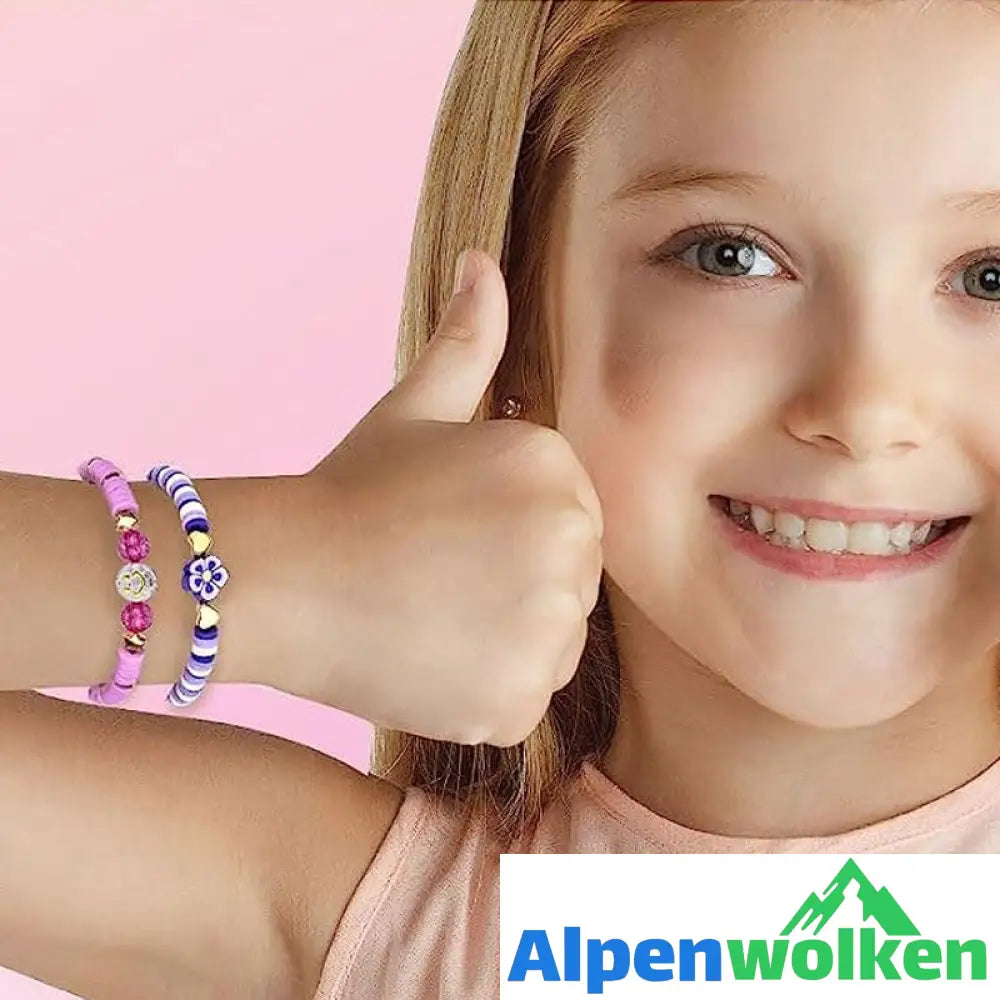 Alpenwolken - Tonperlen-Armband-Bausatz