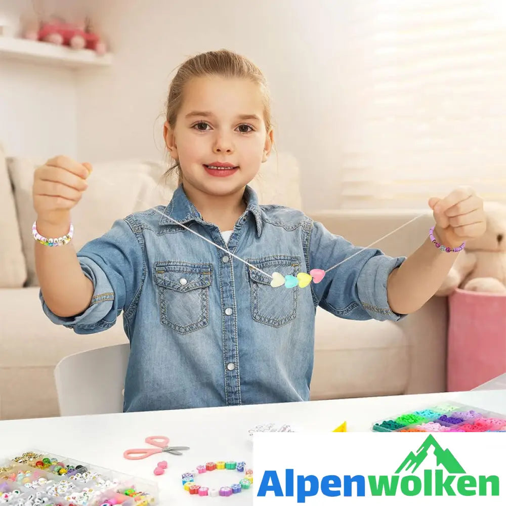 Alpenwolken - Tonperlen-Armband-Bausatz