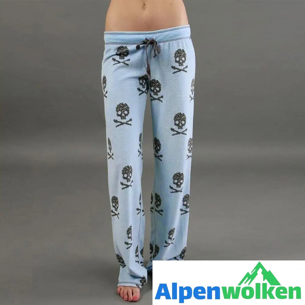 Alpenwolken - Totenkopf-Sweatpants Blau