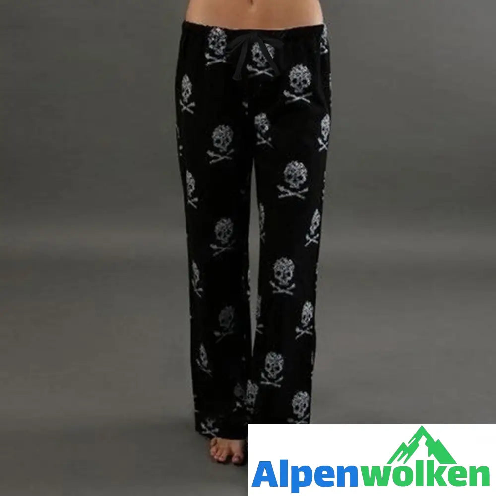 Alpenwolken - Totenkopf-Sweatpants Schwarz