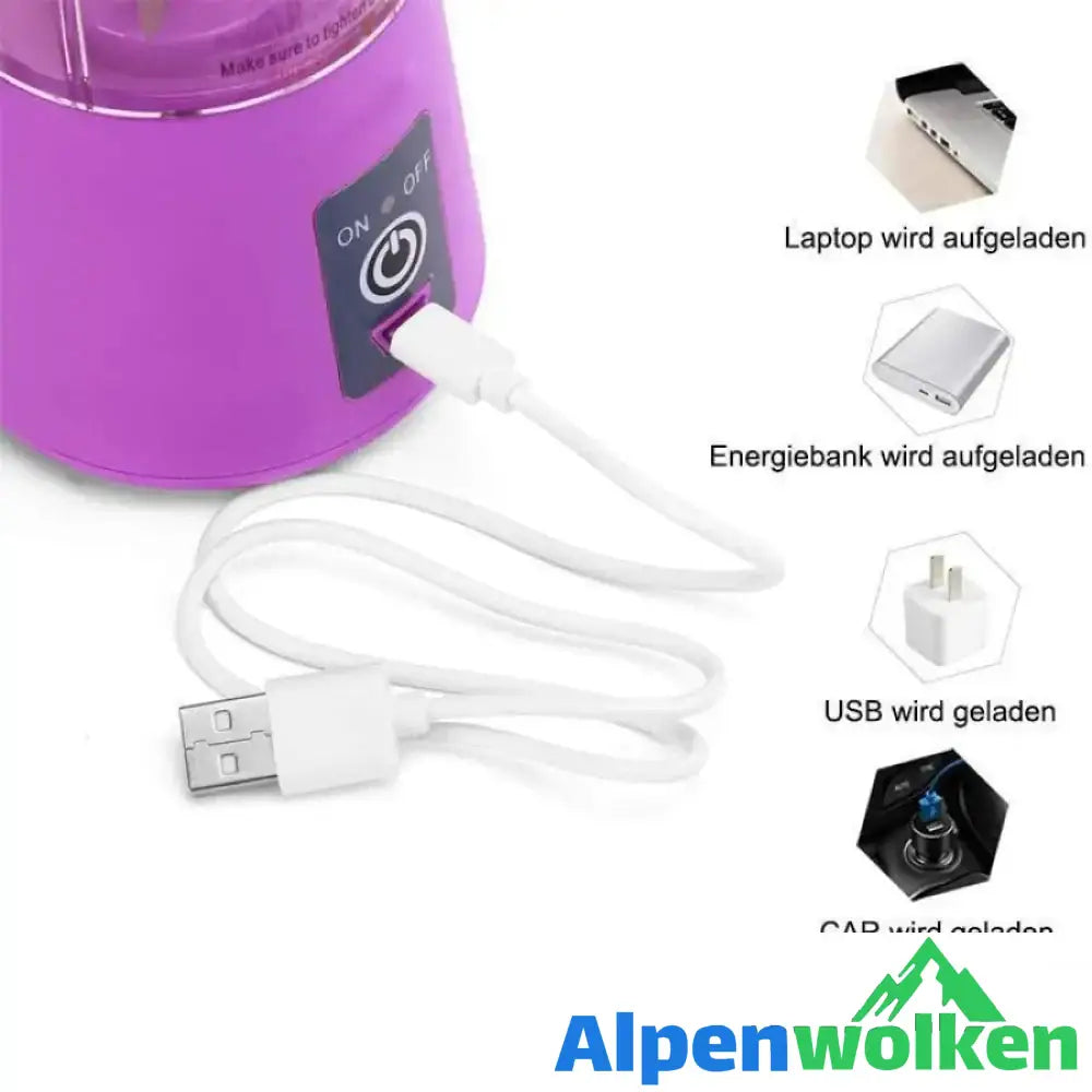 Alpenwolken - Tragbar USB Elektrischer Entsafter Saftpresse