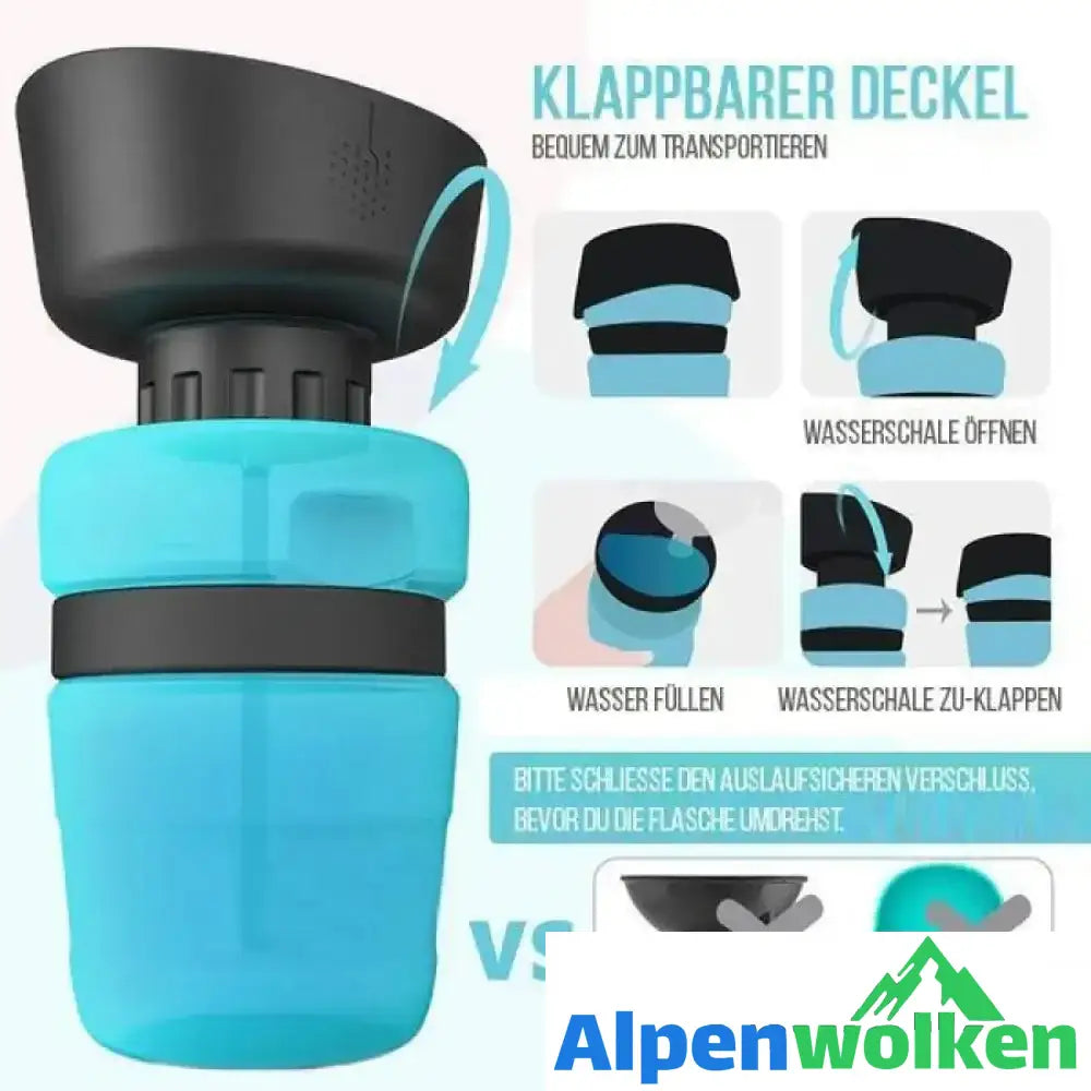 Alpenwolken - Tragbare Hunde Wasserflasche, 2019 Neues Design - BPA Frei