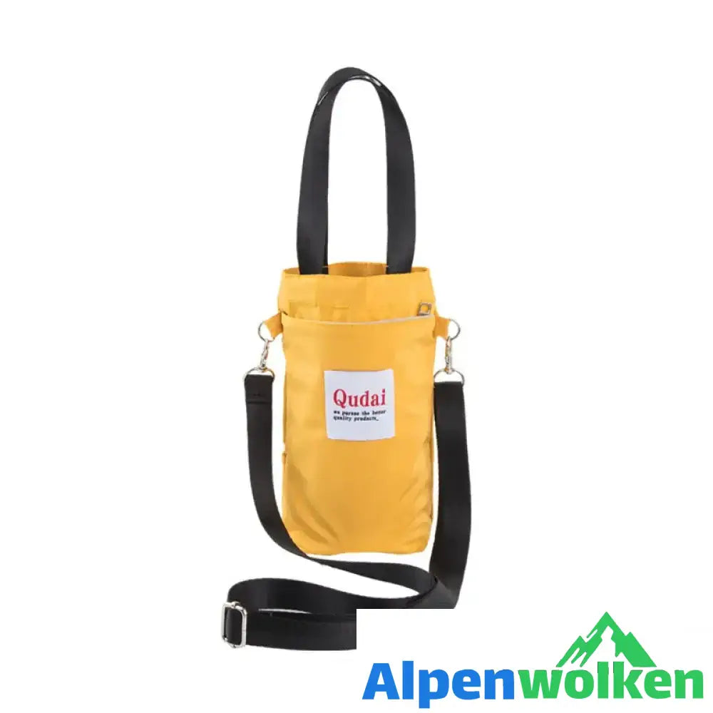 Alpenwolken - Tragbare Messenger-Handtasche für Wasserflaschen gelb