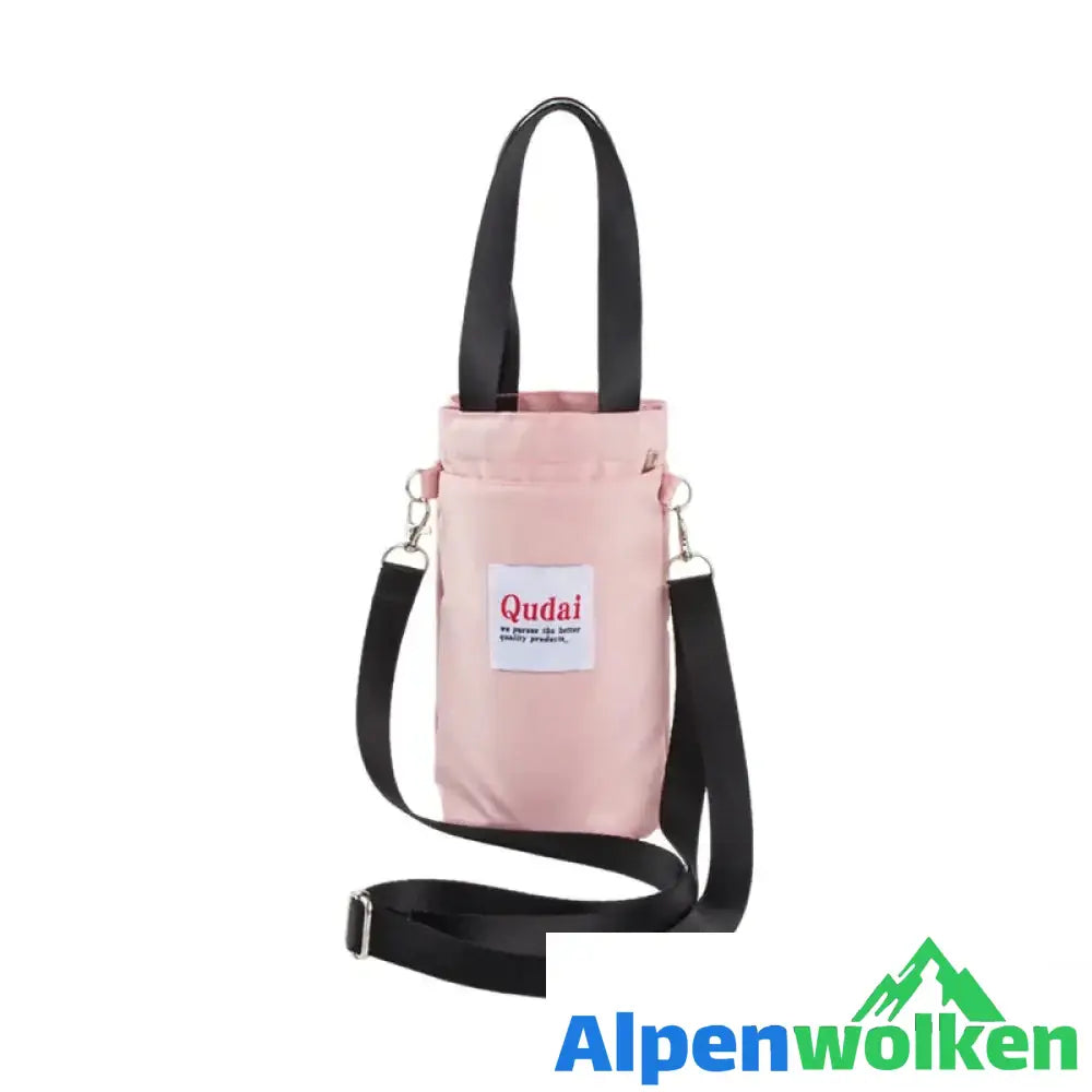 Alpenwolken - Tragbare Messenger-Handtasche für Wasserflaschen rosa