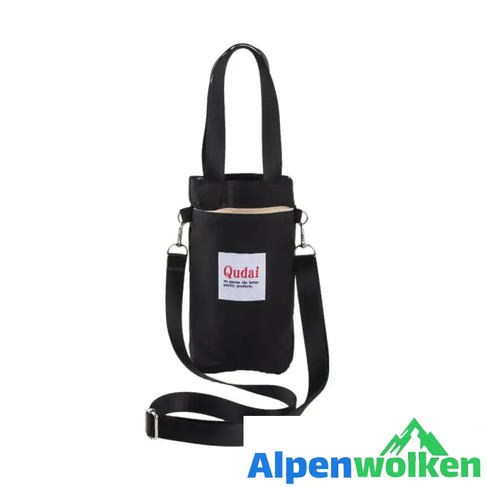 Alpenwolken - Tragbare Messenger-Handtasche für Wasserflaschen schwarz