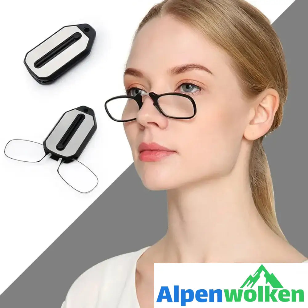 Alpenwolken - Tragbare Mini-Lesebrille mit beinlosem Nasenclip